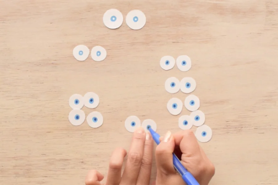 Step 3: Draw inside the eyes. You can use any colors you like.