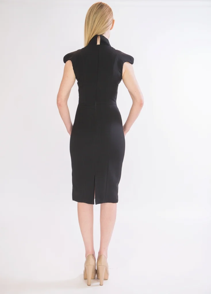 Tailored cup sleeve cocktail knee length dress  SYLWIA