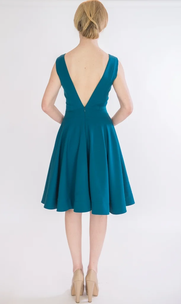Full circle cocktail dress with open back — SYLWIA