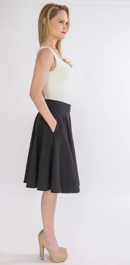ｋｎｅｅ　ｌｅｎｇｔｈ　ｃｕｒｖｅ　ｓｋｉｒｔ（４７０ＨＳ８８１－０４００） Unique Bargains Women's Plus Solid Zipper A-Line Above Knee