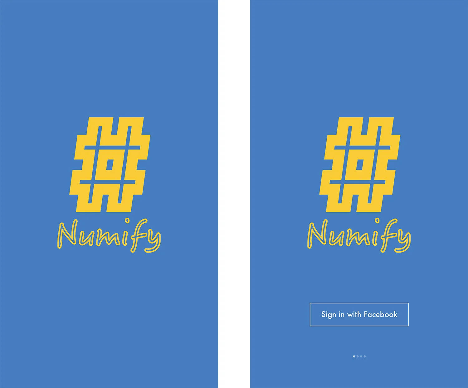 Numify Loading and Login Screen