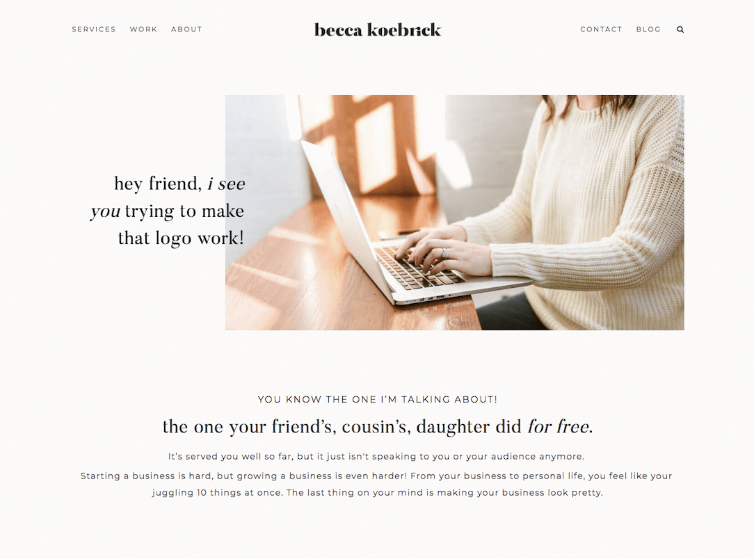 Becca’s NEW About Page copy