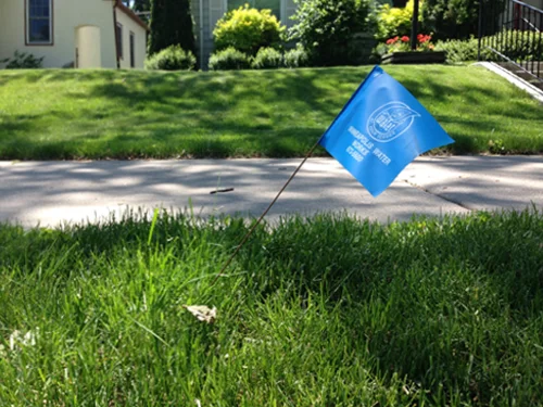 Example of utilities flag in suburban South Minnesapolis 