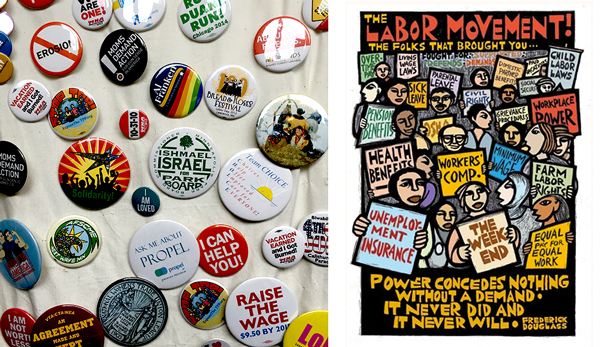 Badges, Labor Movement poster