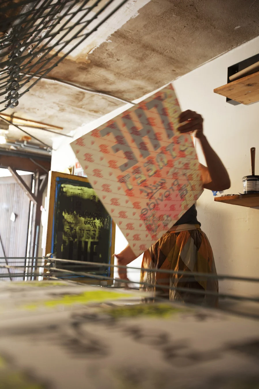 Printing giant stickers ! #pullBox Thanks to Oscar for the sticker blanks.&nbsp;Photo: Louise Hyatt