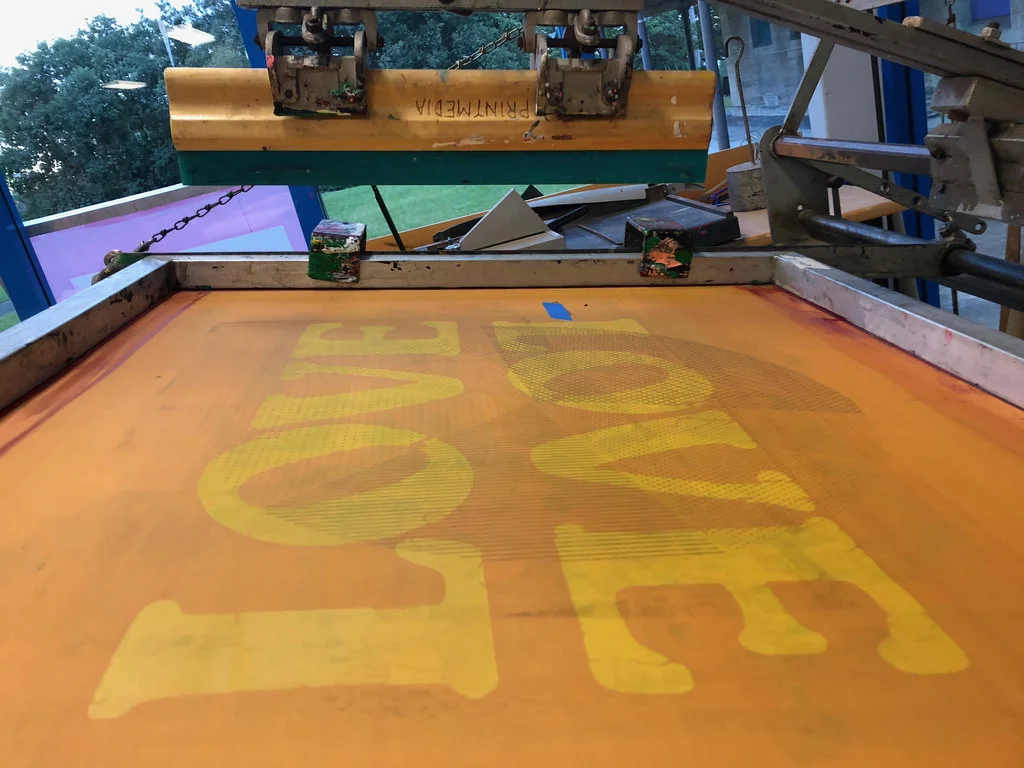 Screen printing some LOVE&nbsp;at SCA&nbsp;