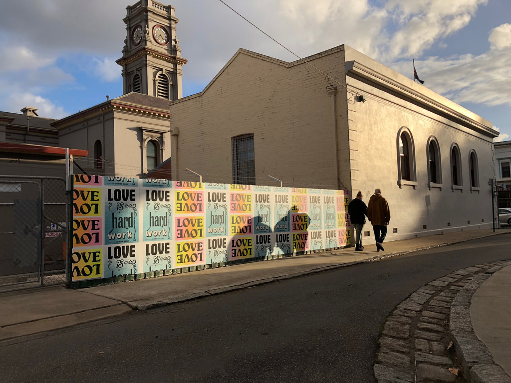 Yes, Love is Hard Work , (detail) 2018 Public Art Installation, Castlemaine, VIC Australia