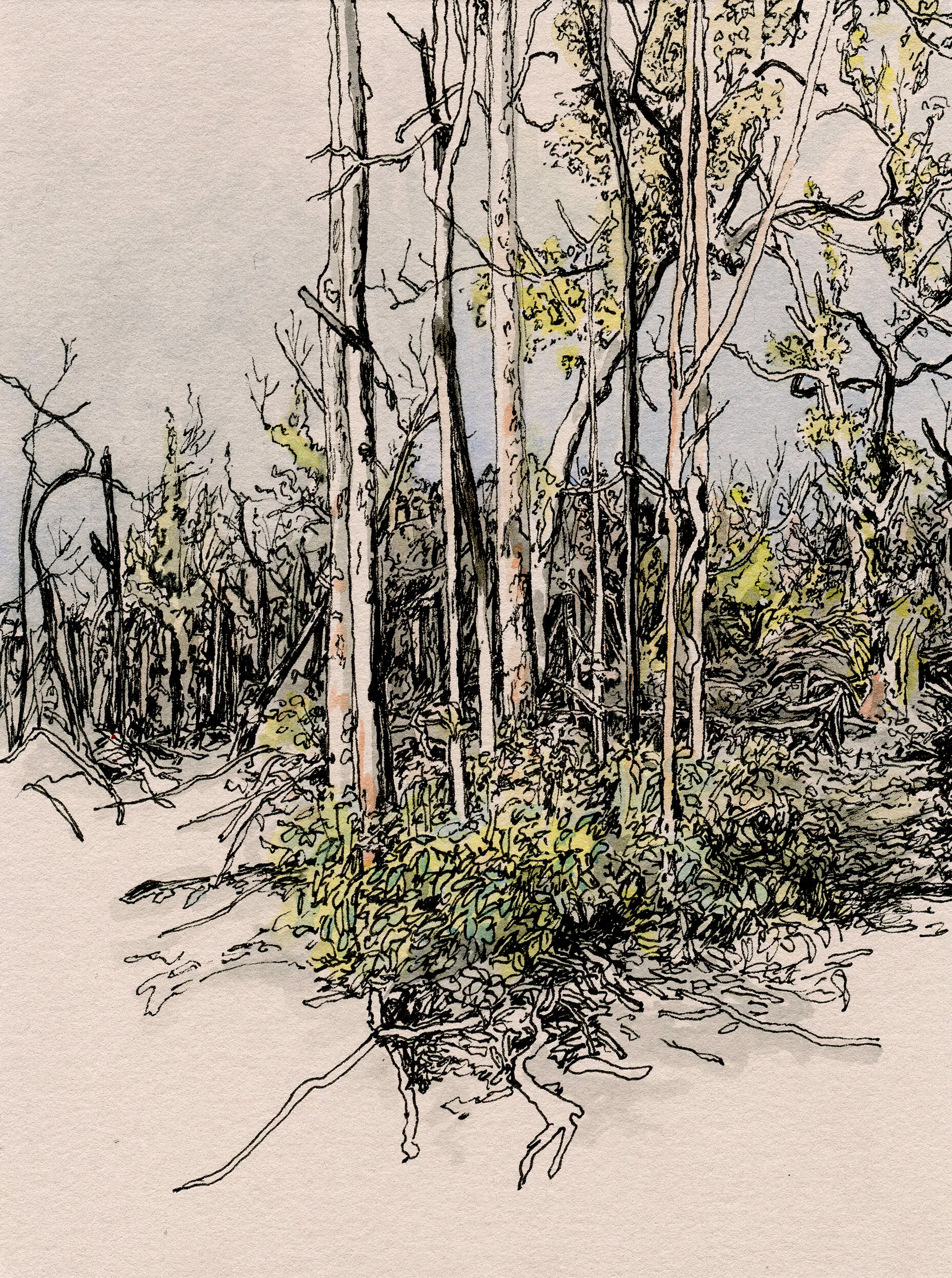 4:17 PM FRIDAY 16 October 2020, Ink pigment &amp; gouache on museum board, 16 x 12cm
