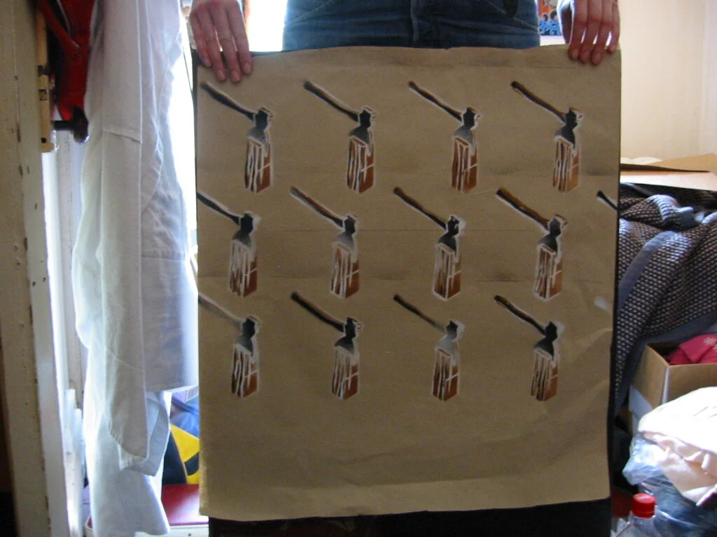 Axe stencil, 2003