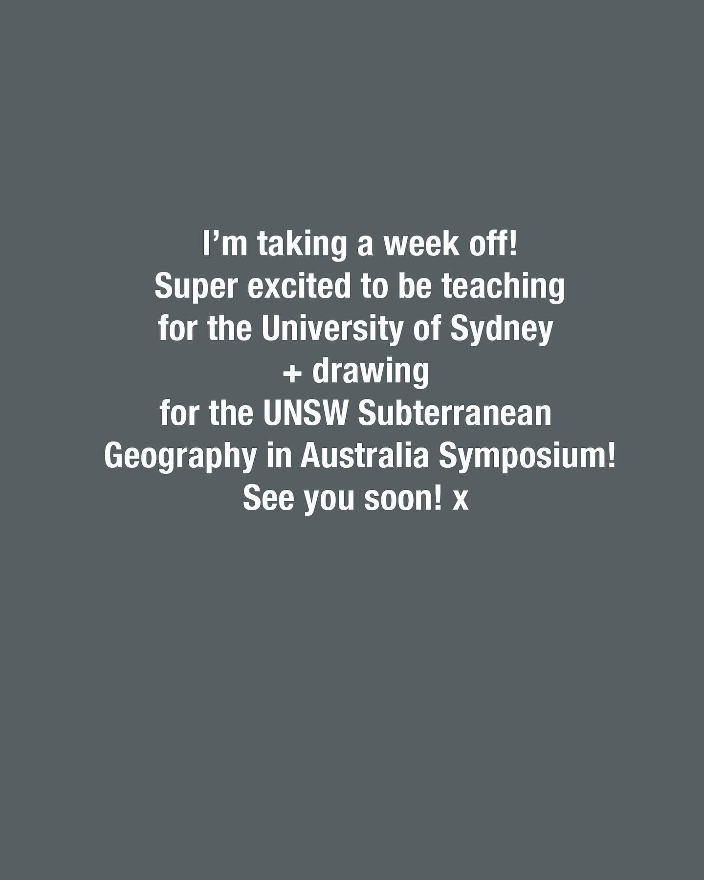 🎉 Super excited to be working on two fantastic new projects this week - so I'll be taking a break from my Daily drawing series____ 🖊 

The Subterranean Geography in Australia Symposium will happen on Gadigal (Cadigal) land but I will participate fr