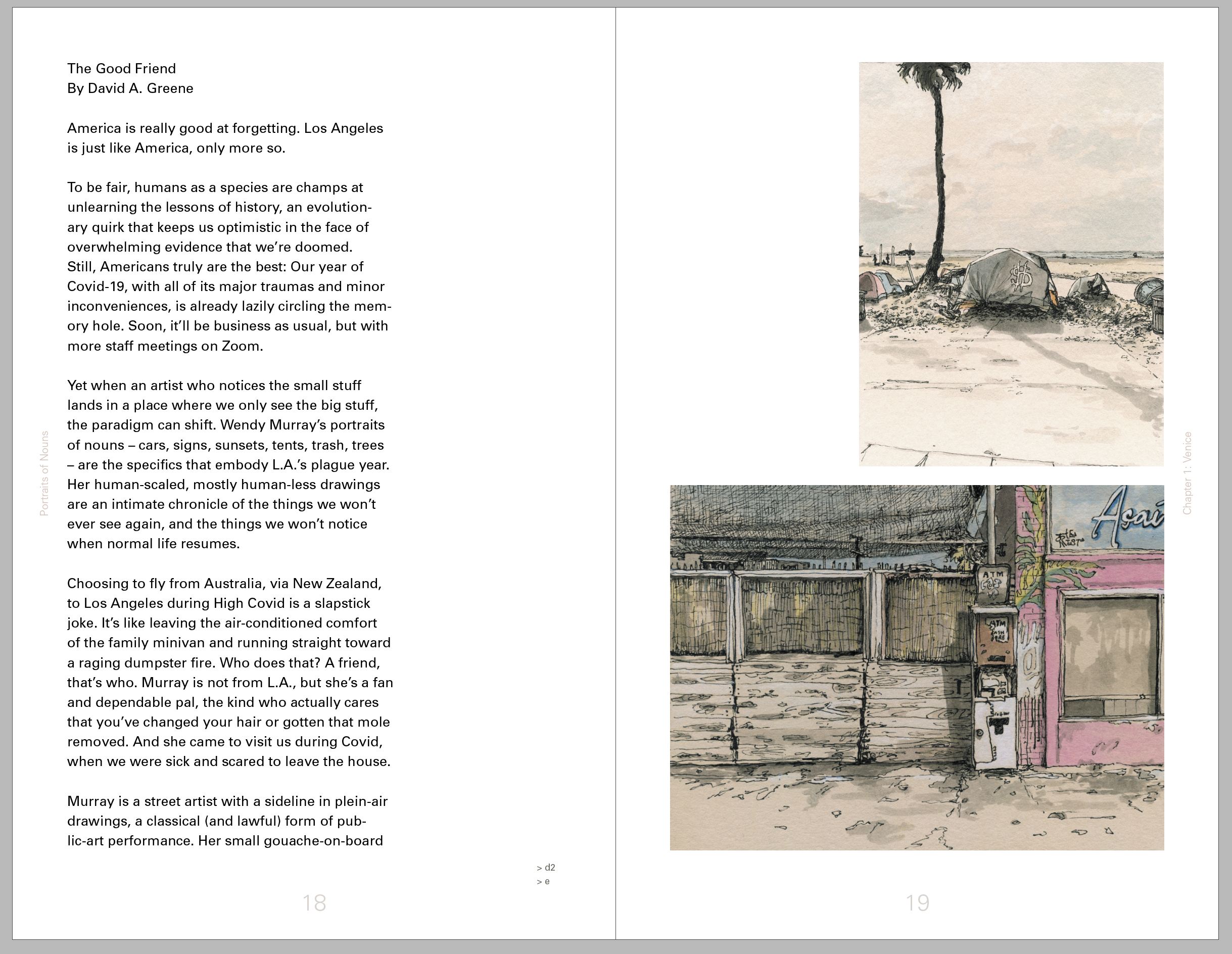 Page layout of Portraits of Nouns, by Wendy Murray