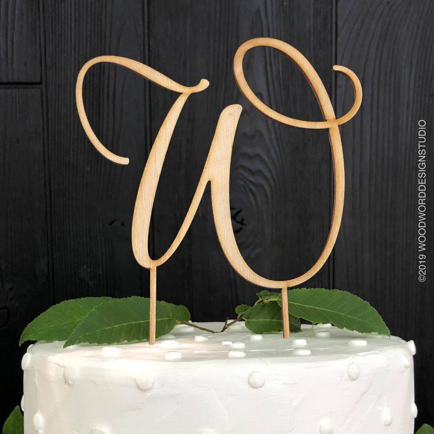 Individual Personalised Wooden Monogram Wedding Cake Topper Letters 