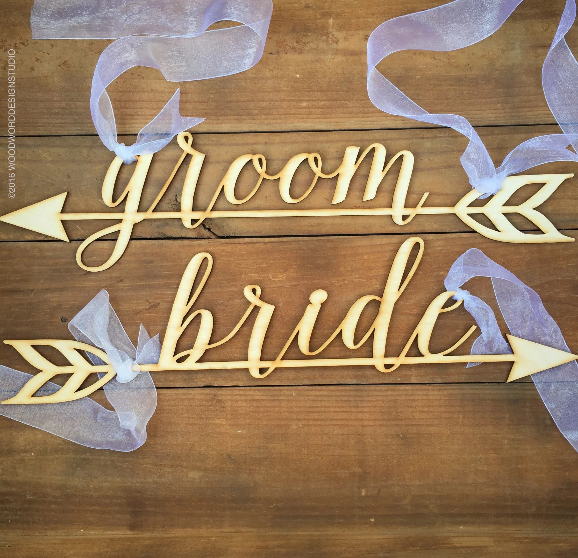 Wedding Reception Decor - Wedding Chair Signs - bride &amp; groom