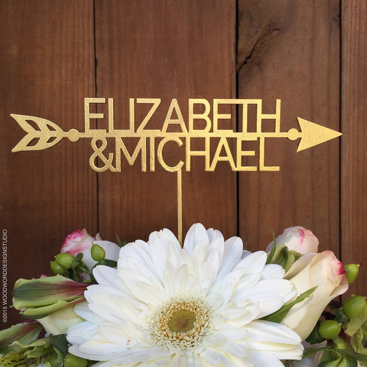 Custom Wedding Names Cake Topper | Modern Personalized Cake Topper