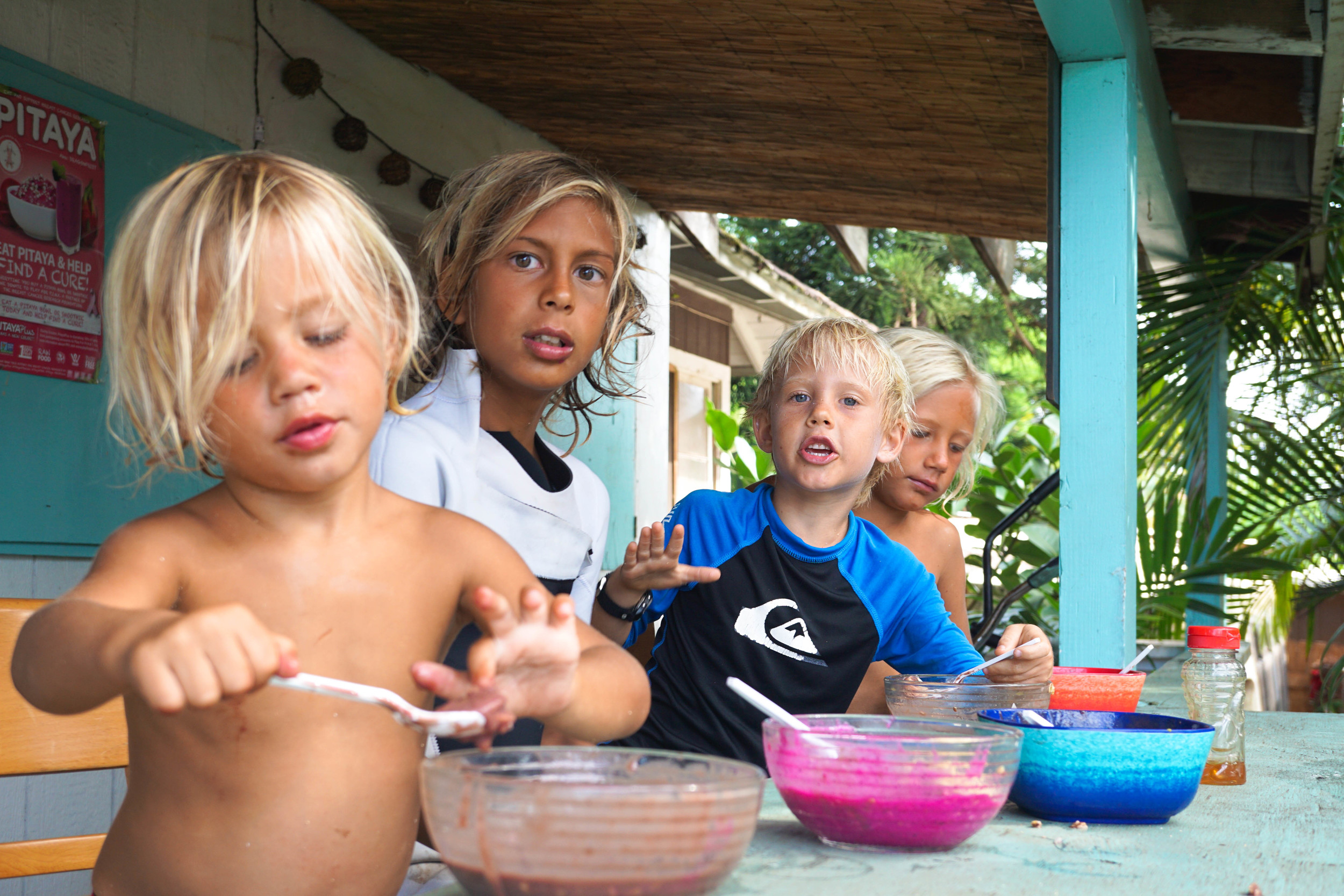 Kids Enjoying Smothie Bowls