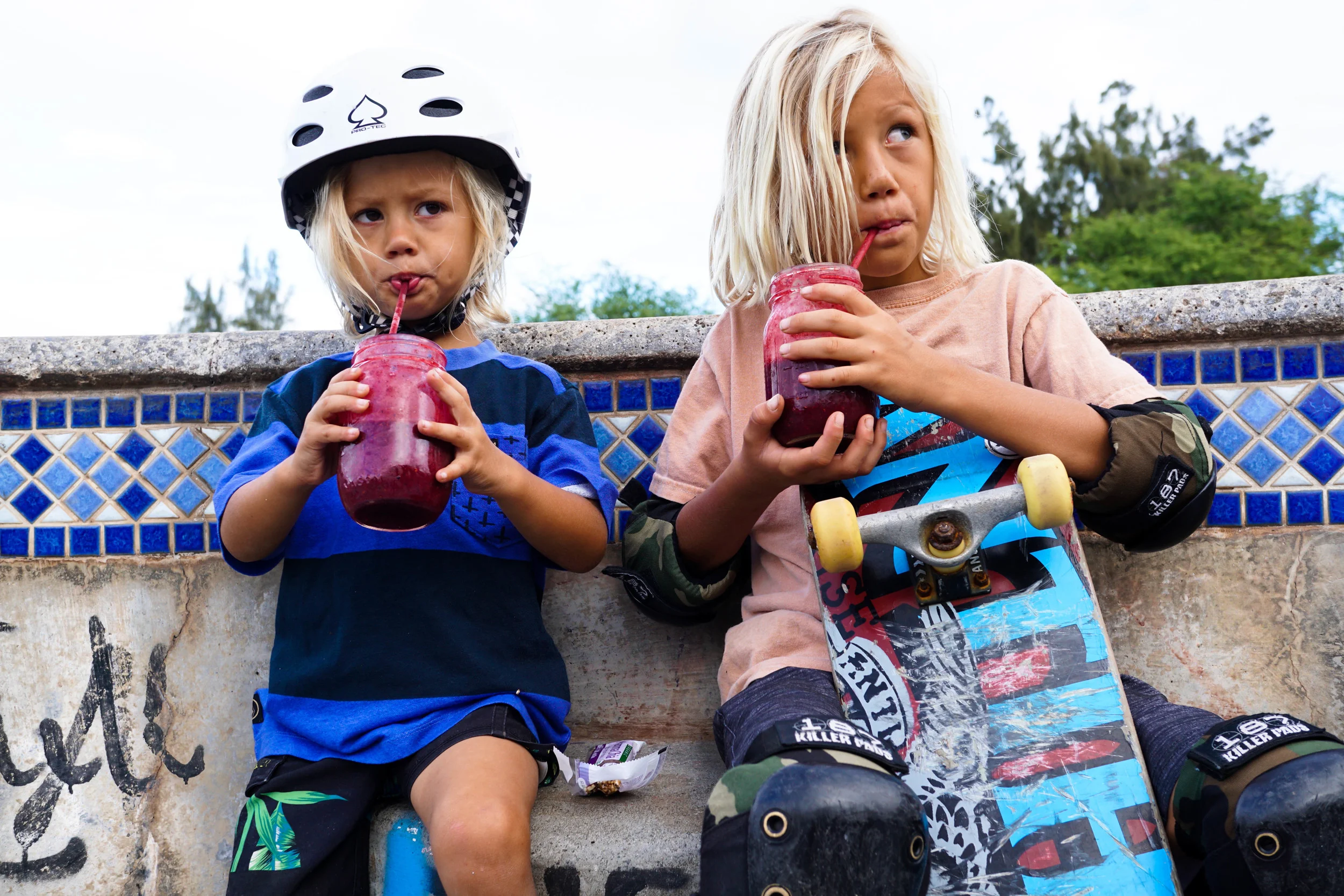 skate park must haves! cause its hot and they are sweating like crazy!