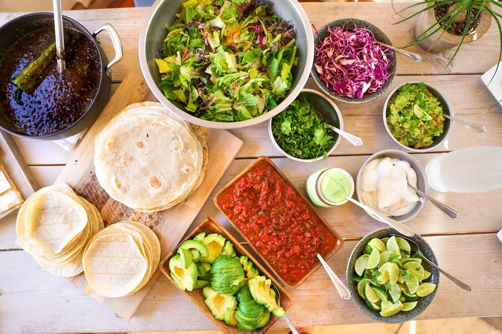 VEGAN TACOS + Black Beans + Cilantro Dressing