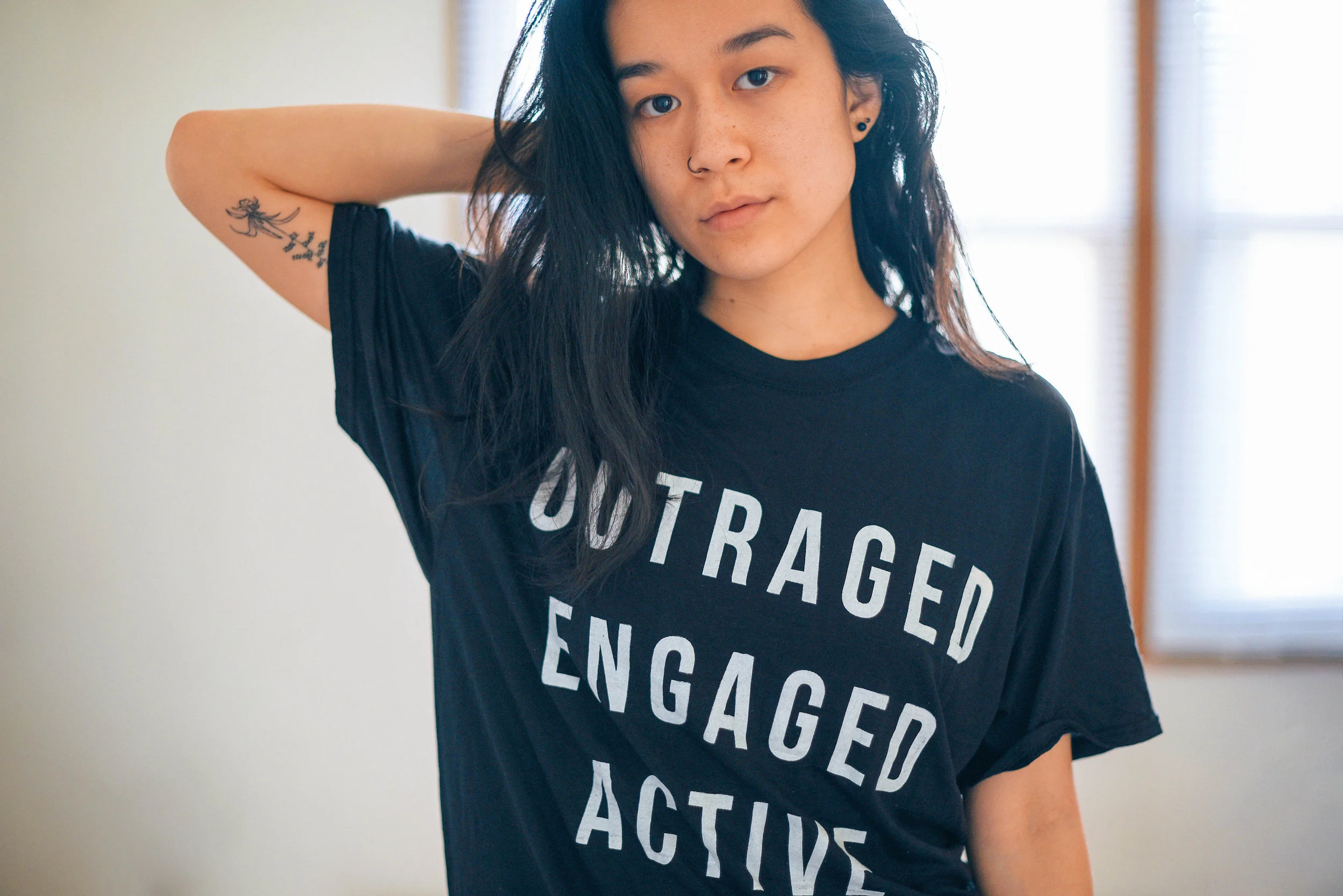 OUTRAGED, ENGAGED, ACTIVE ( text )
