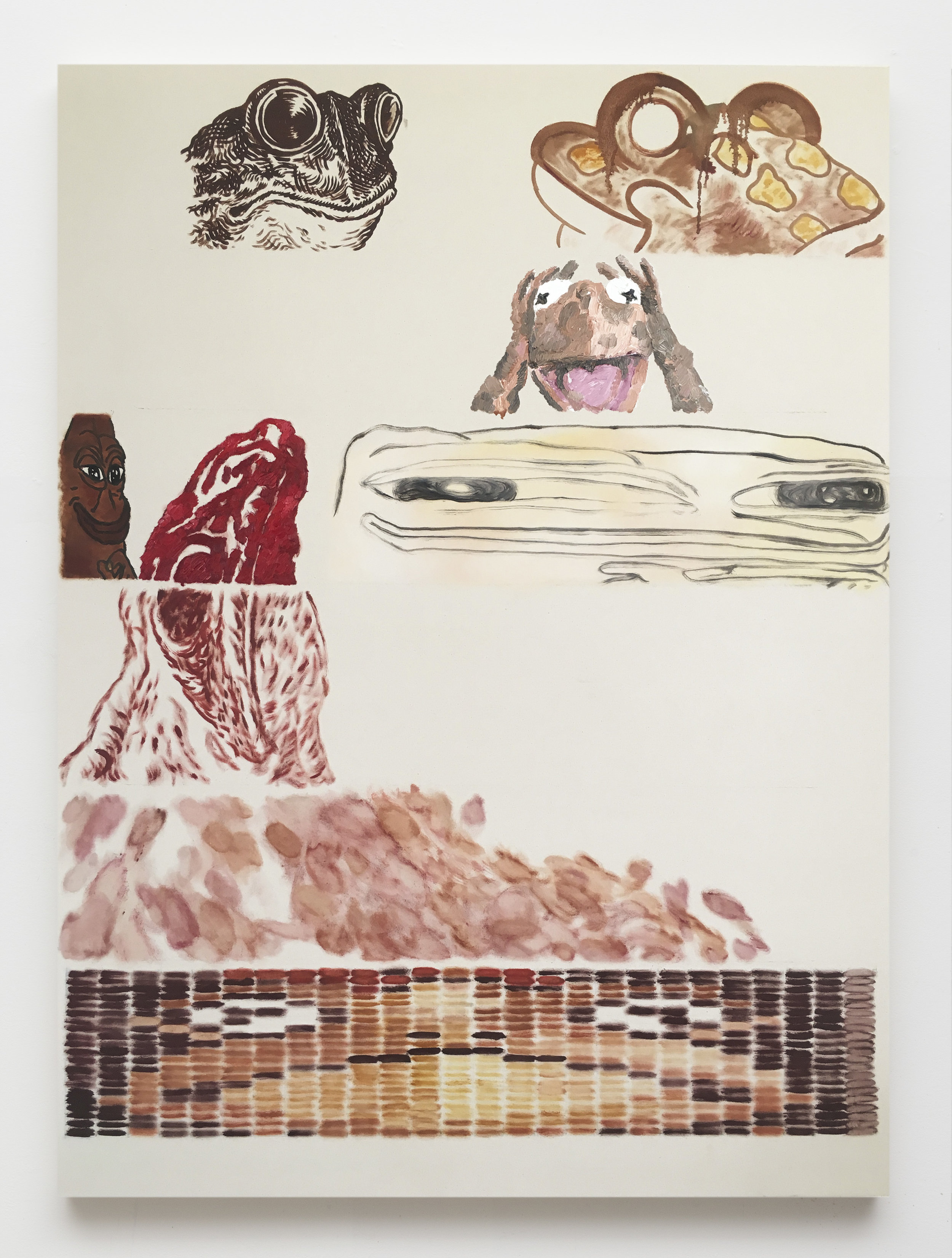Utility and Apathy, Authorship Paranoia, Frogs, 2018 Oil on canvas 72 x 54 inches
