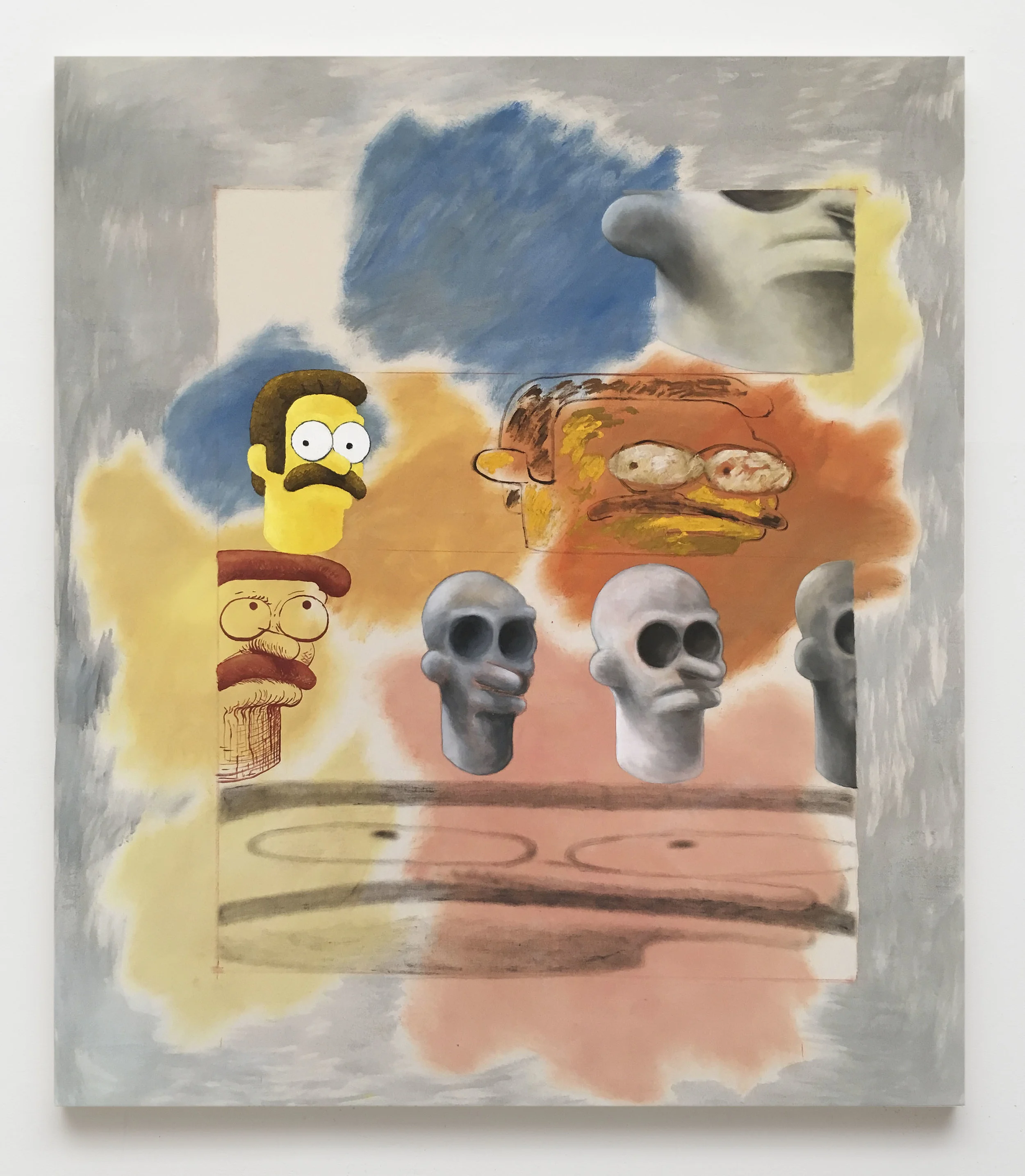 Paranoid phrenology of Ned 2017 Oil on canvas 68 x 54