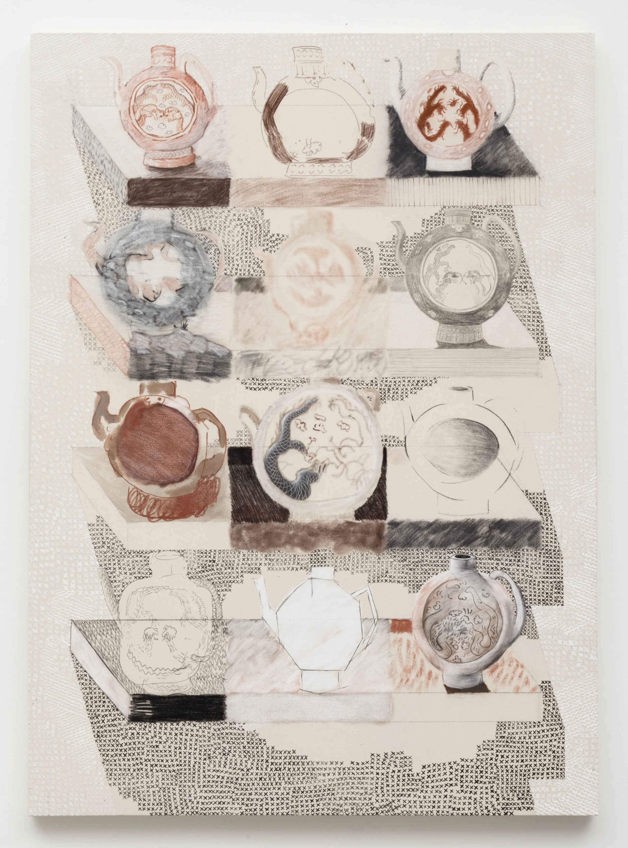 Love and Boredom, 15 , 2016 Graphite, Conte, ink and charcoal on canvas 80 x 58 inches