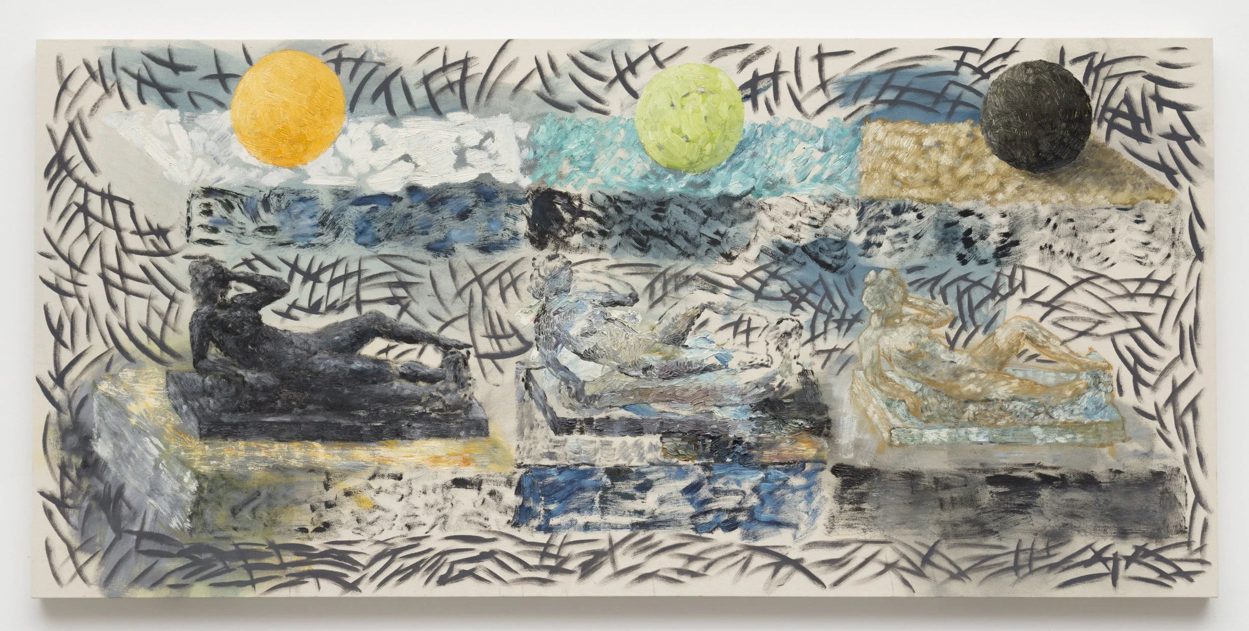 Love and Boredom, 9 , 2013 Oil on canvas 20 x 80 inches