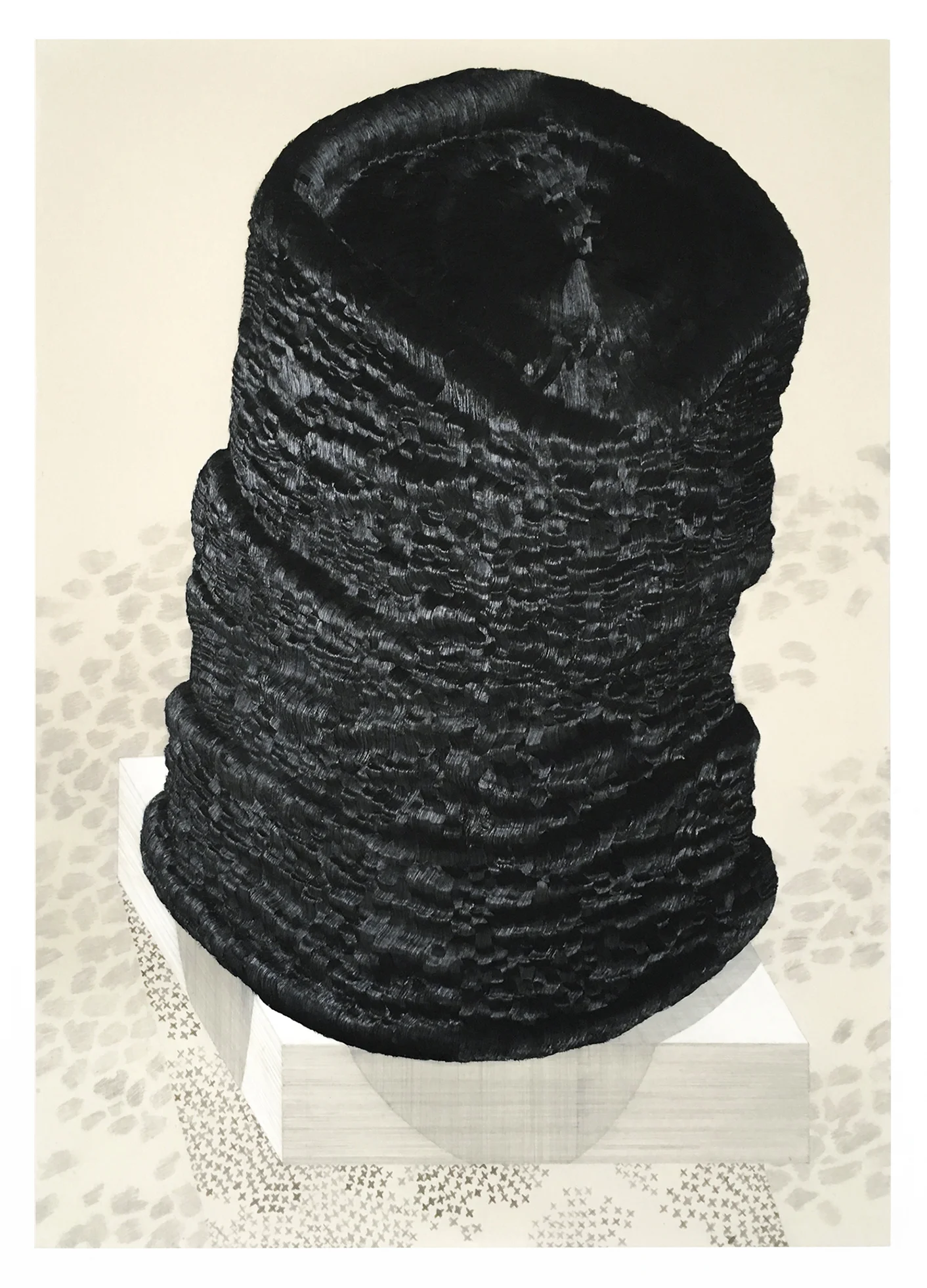 Figure Dissociation, 3 , 2016 Graphite, ink, Conte, and oil on canvas 72 x 52 inches