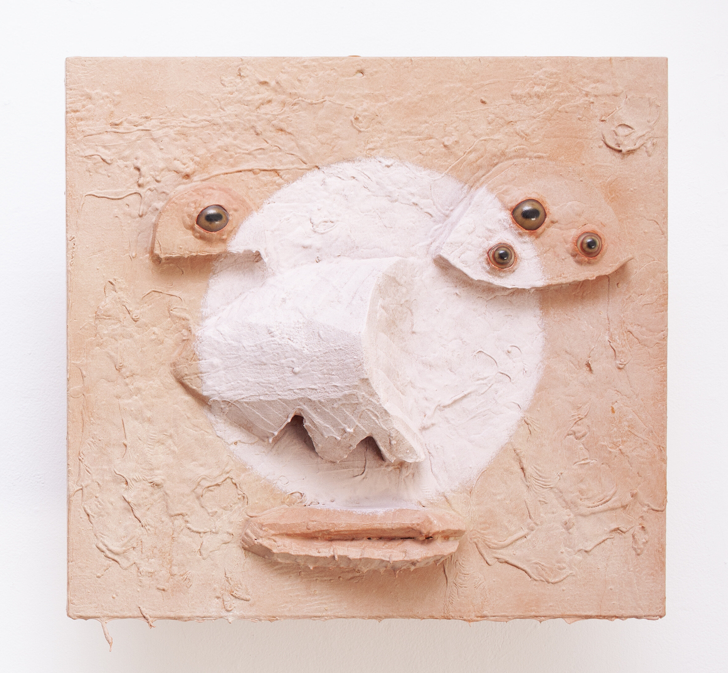   Caucasoid Facial Abstraction    2015   Acrylic on wood   22 x 25 x 6 inches     