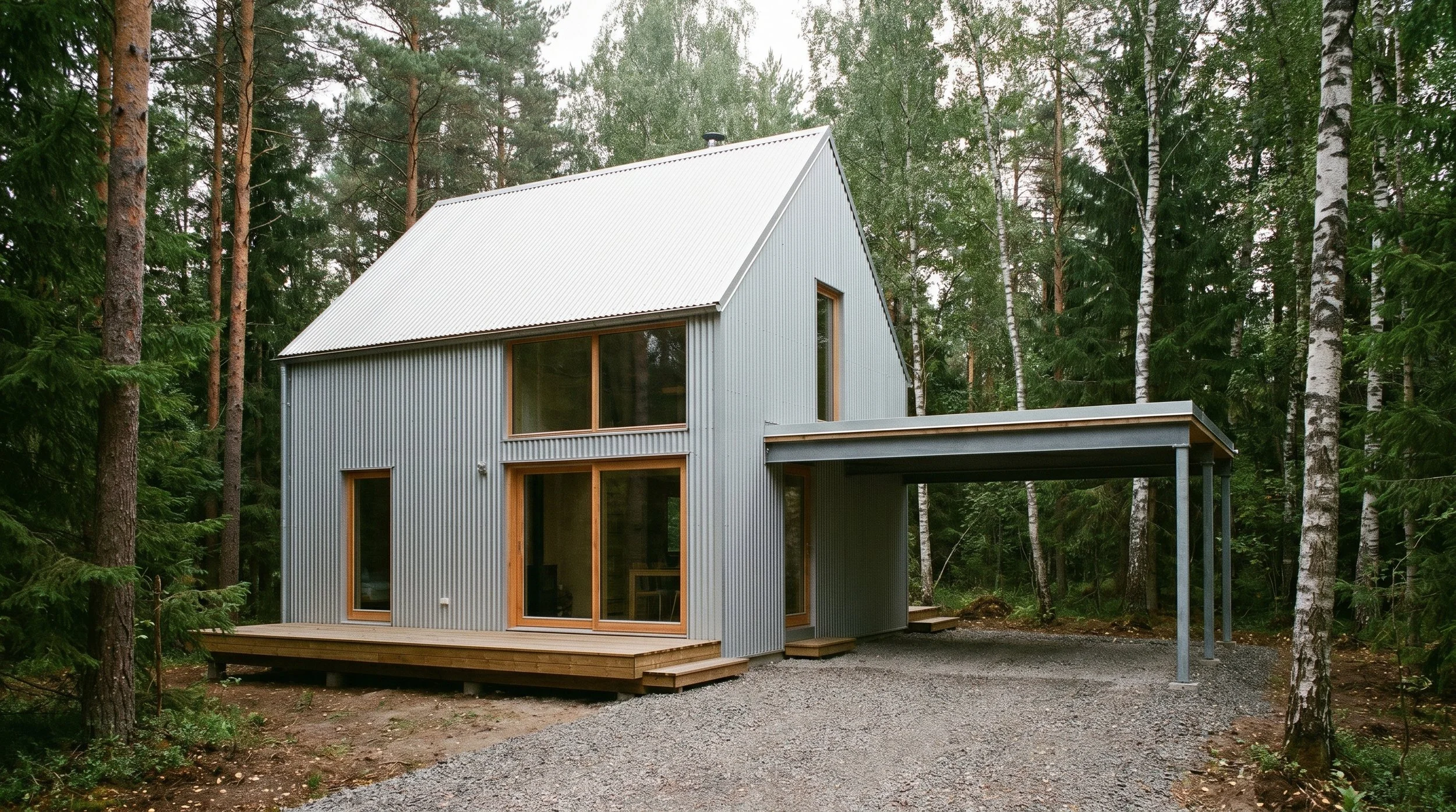 A modern cabin in the woods of North Carolina