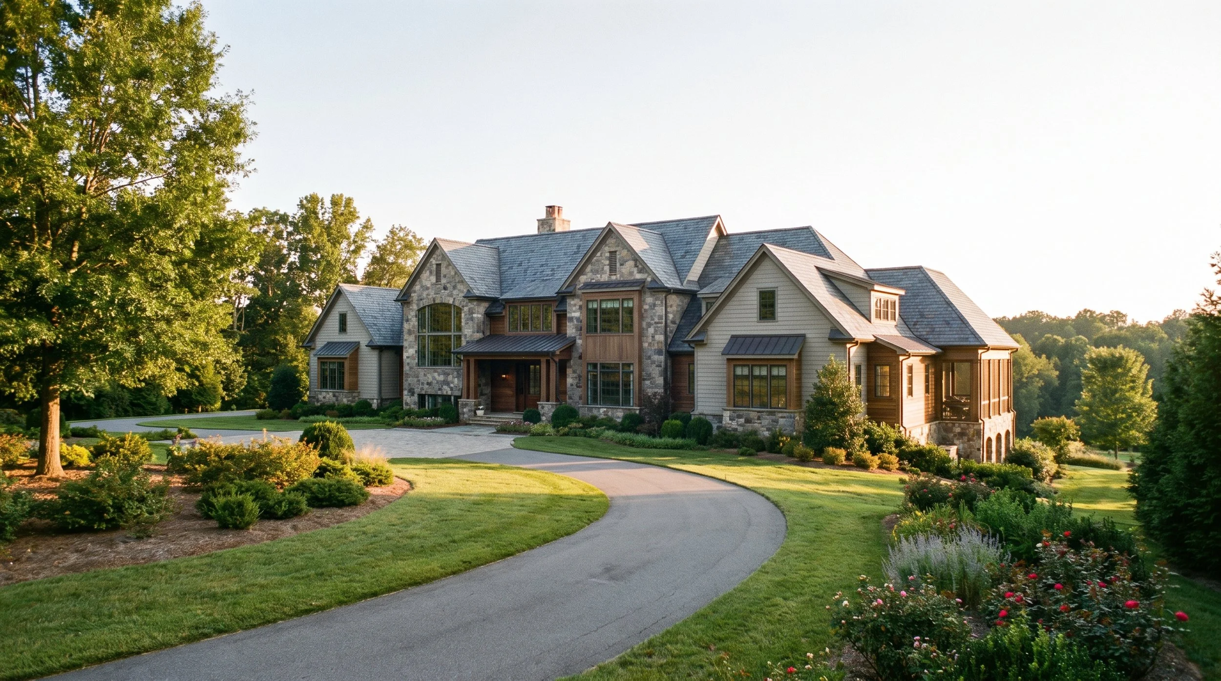 Rendering of an estate home design for custom building in Winston-Salem, North Carolina.