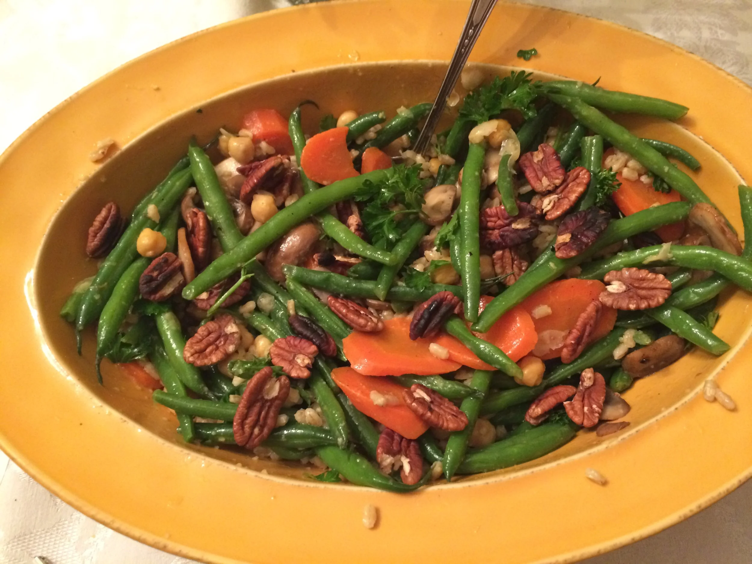 Wintery Course-Grained Salad with a Warming, Spicy Dressing