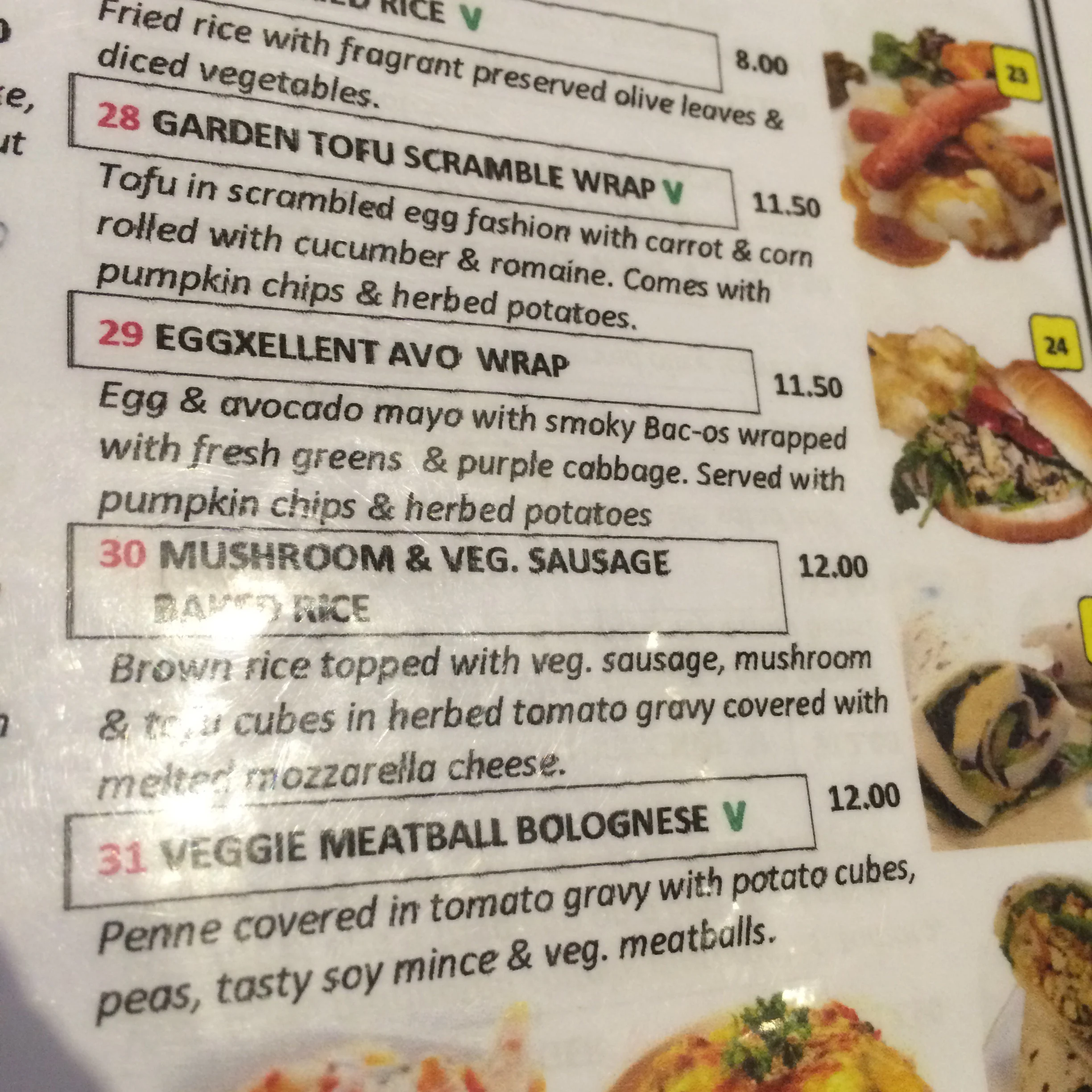 Menu - A little pricey