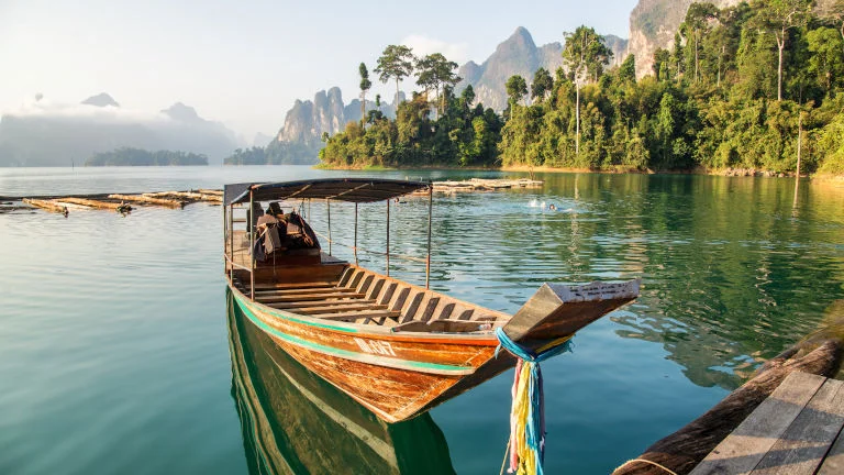 The peaceful lake of Khao Sok National Park – Credit: Shutterstock