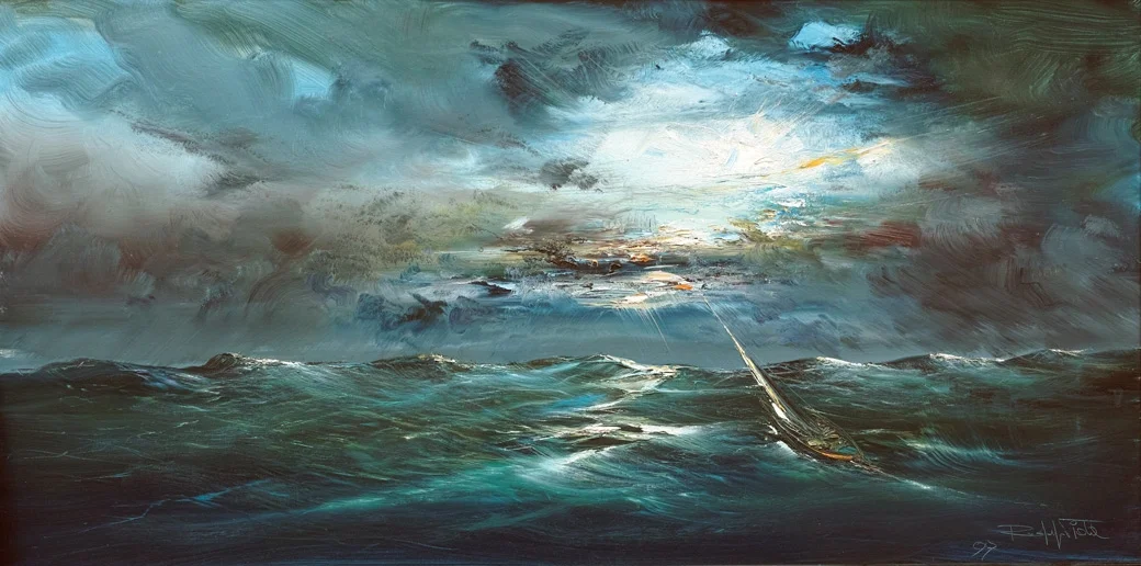 Rodolfo Viola , S ulla rotta , oil on canvas, 60 x 120 cm
