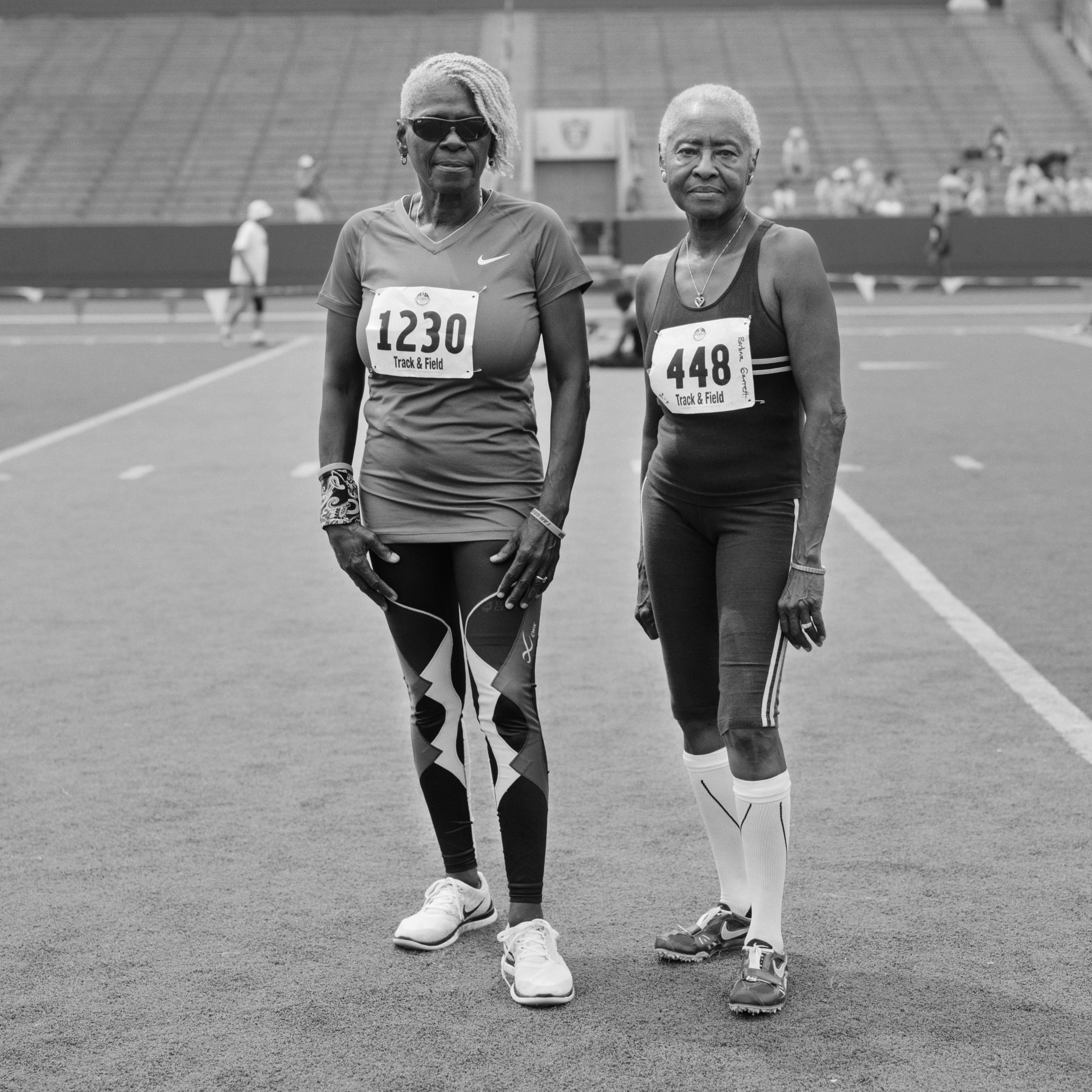 Joann and Barbara, 70-74 sprinters. National Senior Games. Minnesota. 2015.