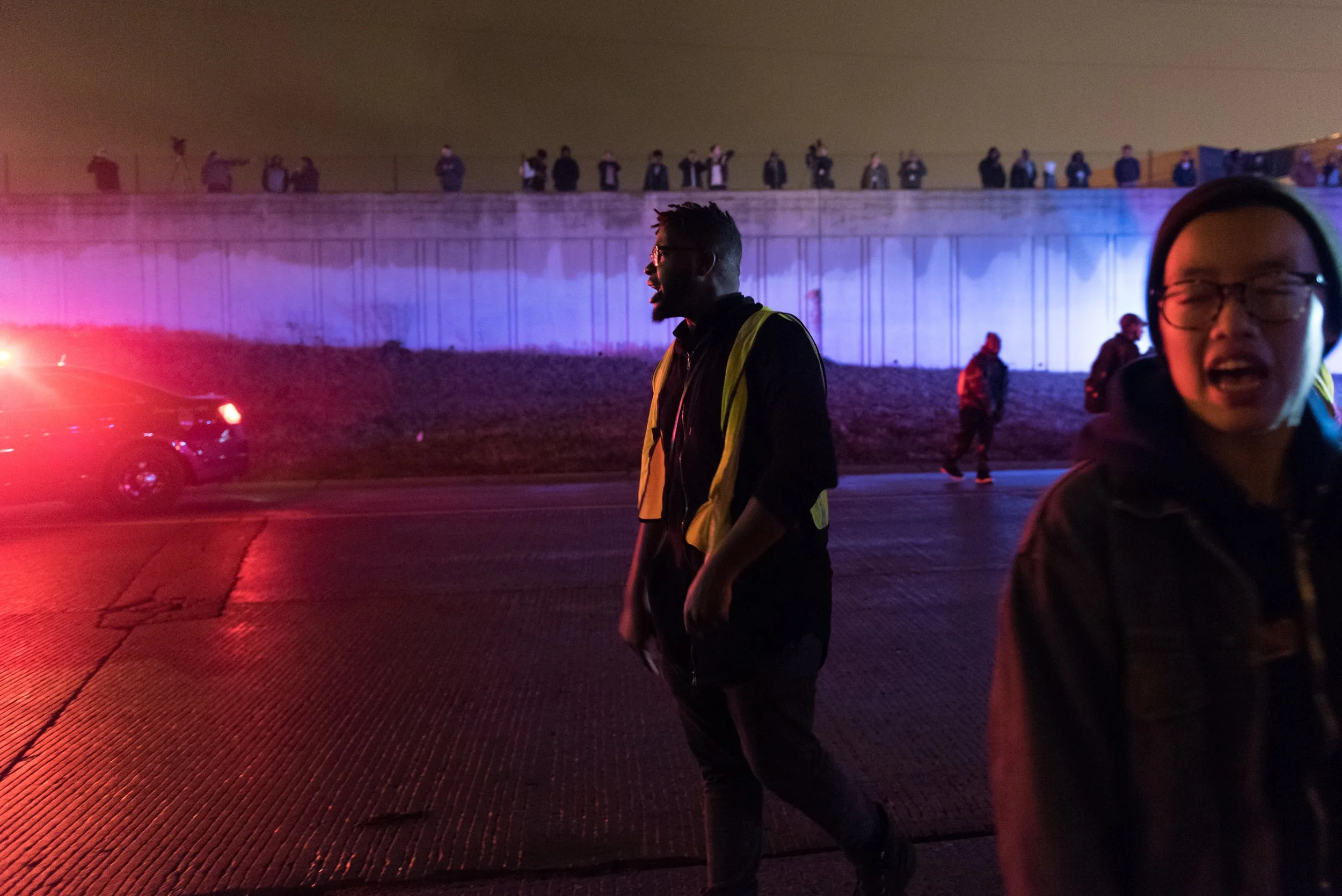 Michael McDowell and Jie Wronski-Riley. I-94 shutdown. November 16, 2015.