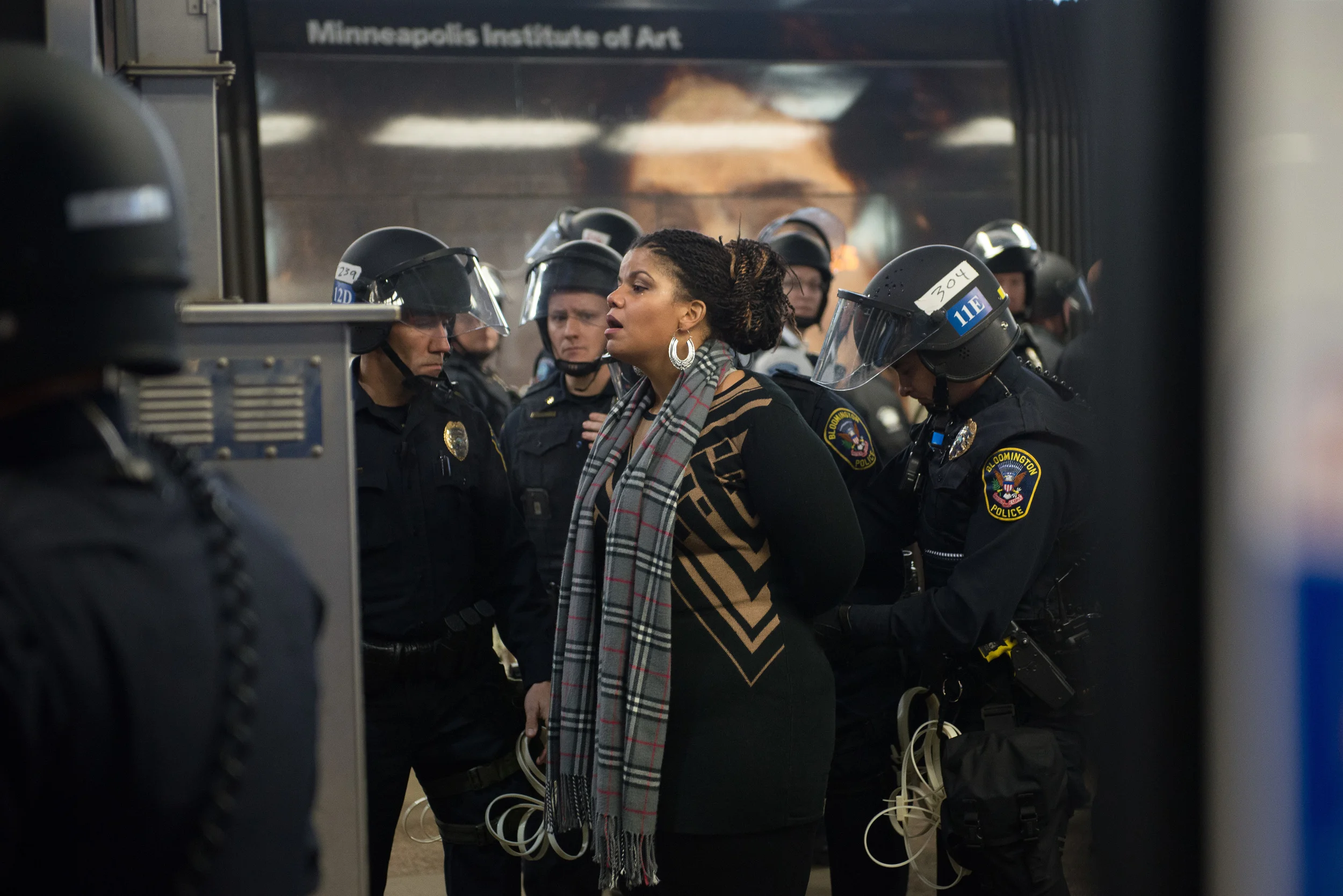 Nicque Mabrey, arrested by Bloomington Police. MSP airport. December, 2015. For Minnesota Public Radio.