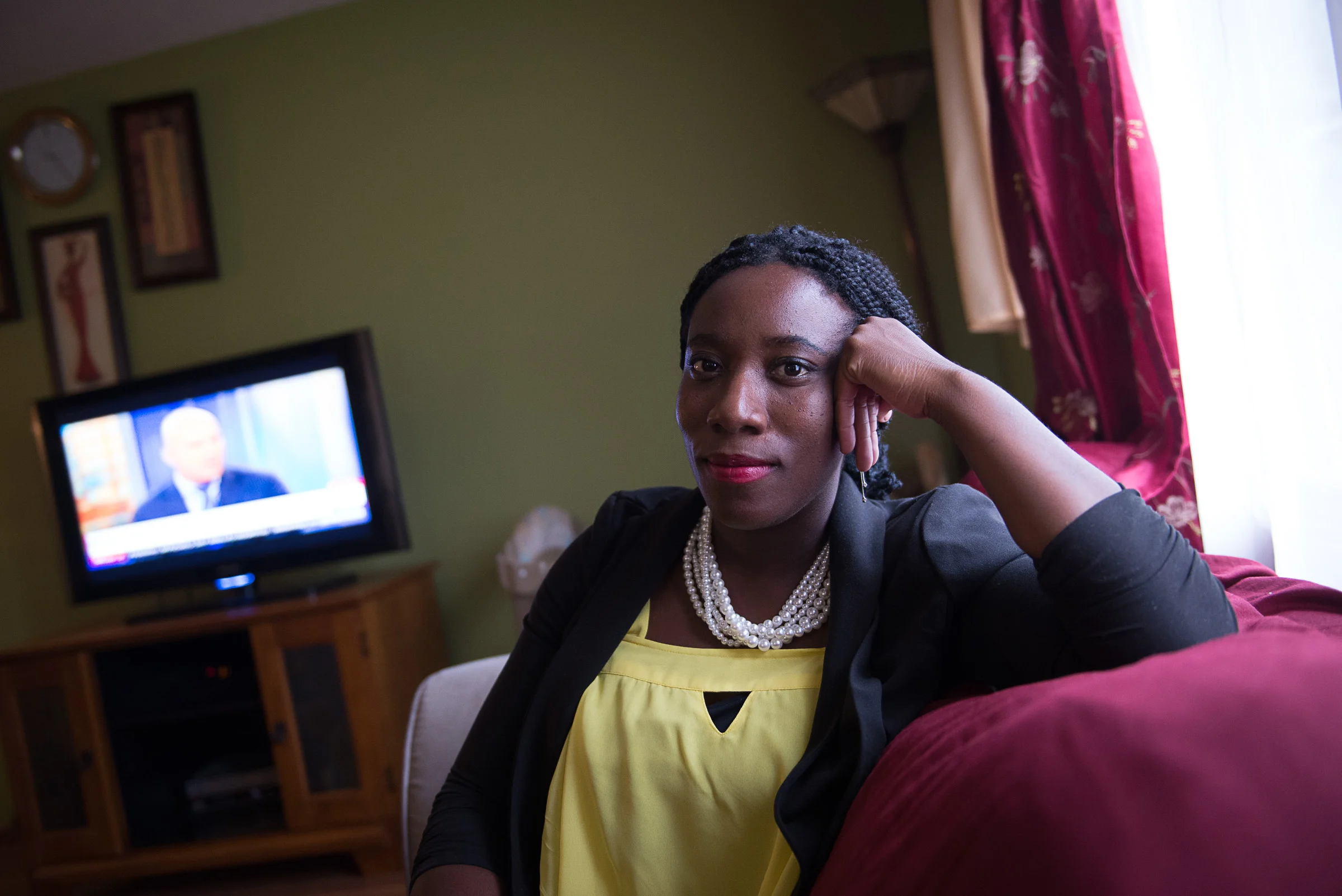 Decontee Sawyer, 34, Liberian immigrant & widow of Patrick Sawyer, 40, the first American citizen to die of Ebola. Coon Rapids, Minnesota. 2014. For The New York Times