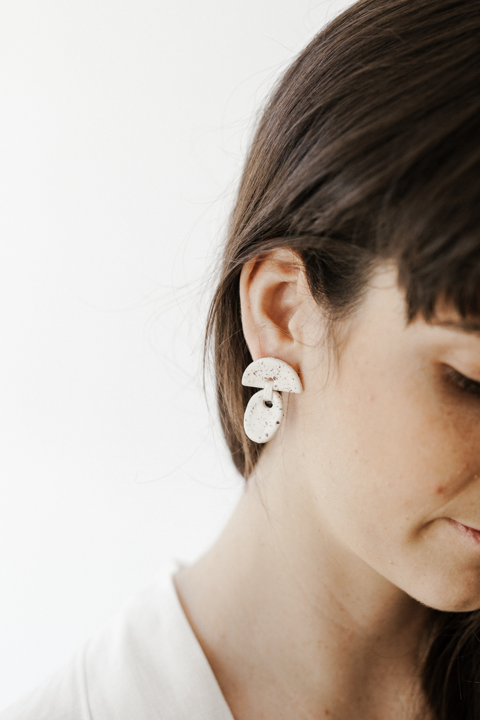 speckled ceramic statement earrings || korinne vader