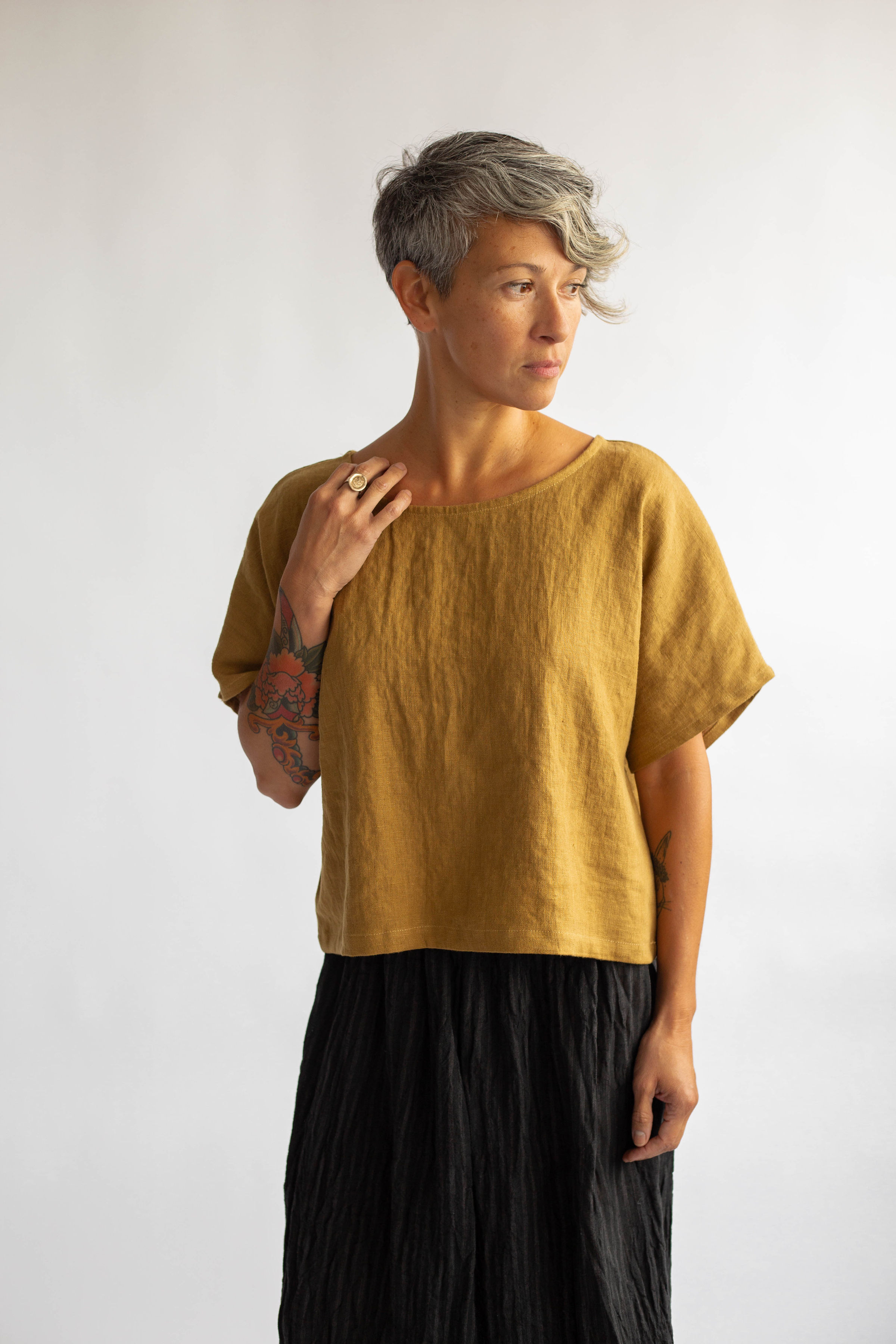 mustard rose top || korinne vader