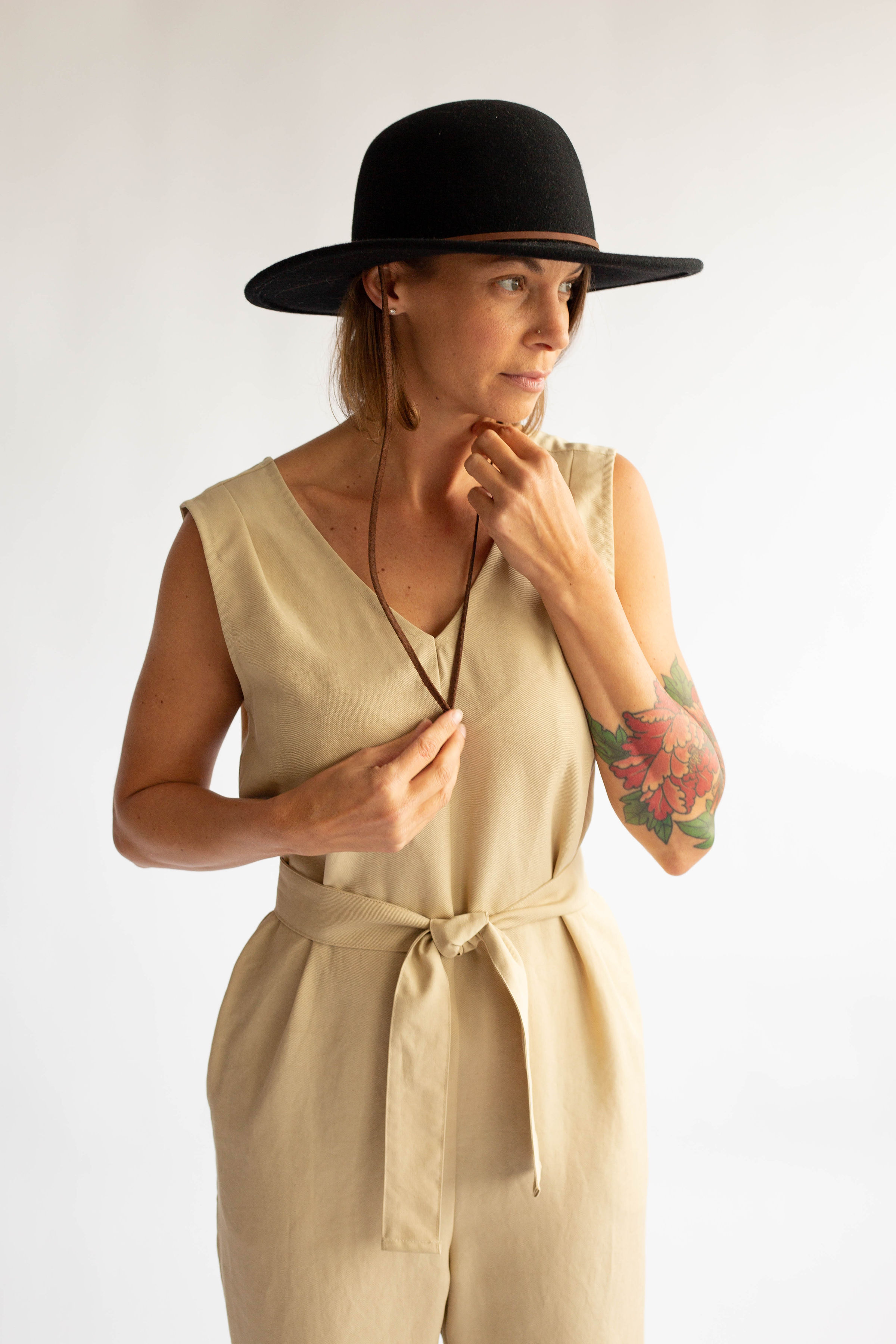 almond odette jumpsuit || korinne vader