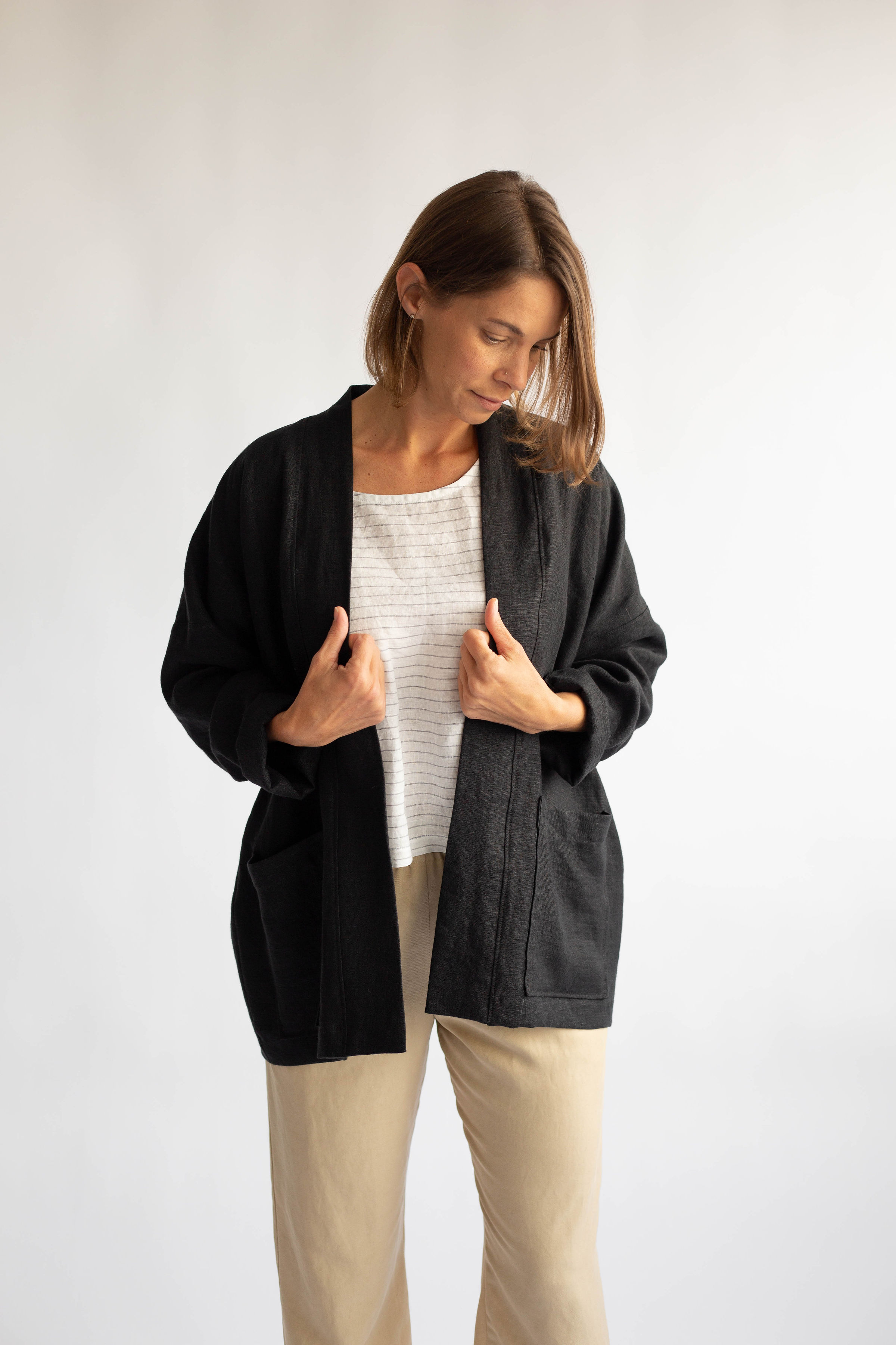 black linen kimono jacket || korinne vader