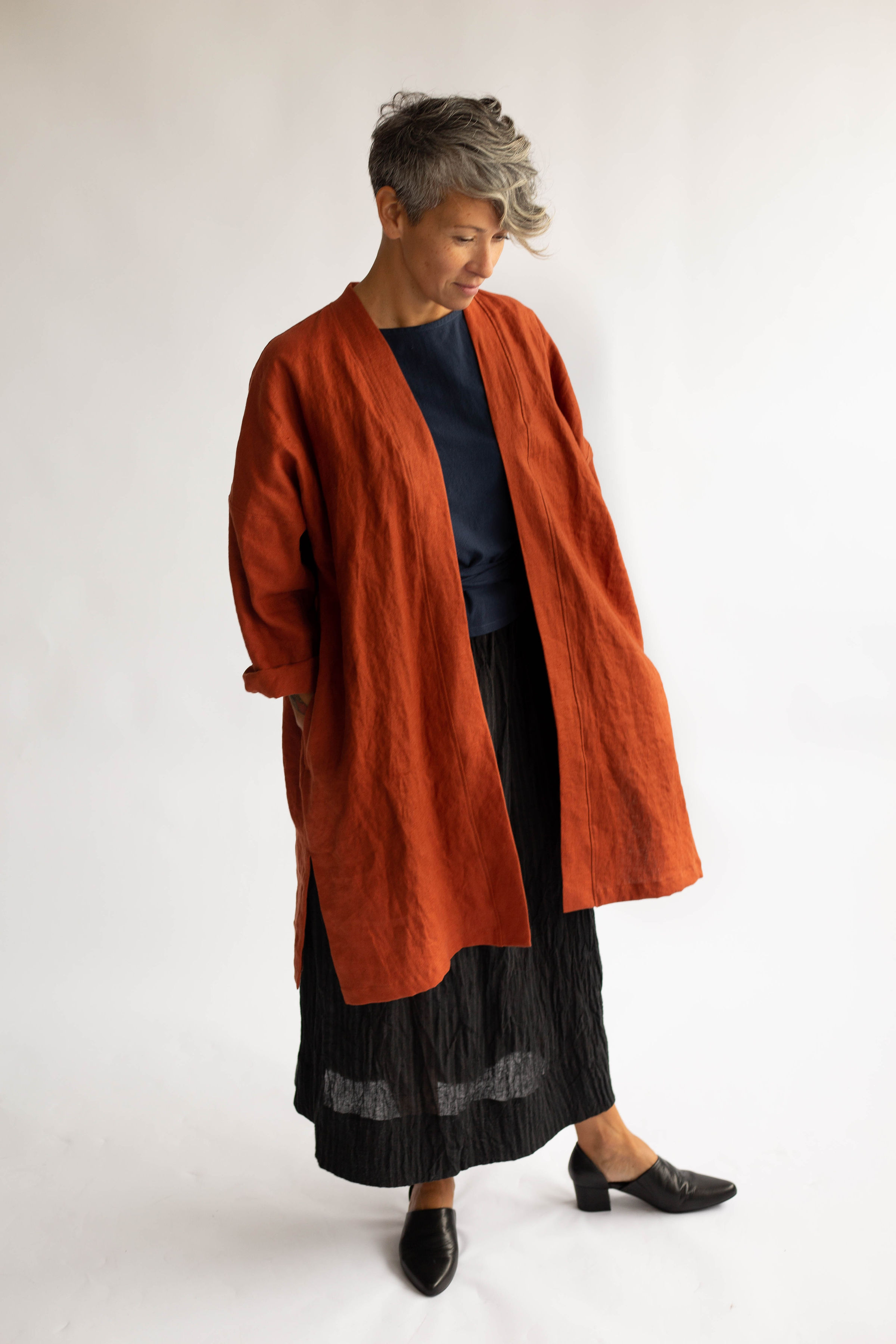 copper linen duster || korinne vader