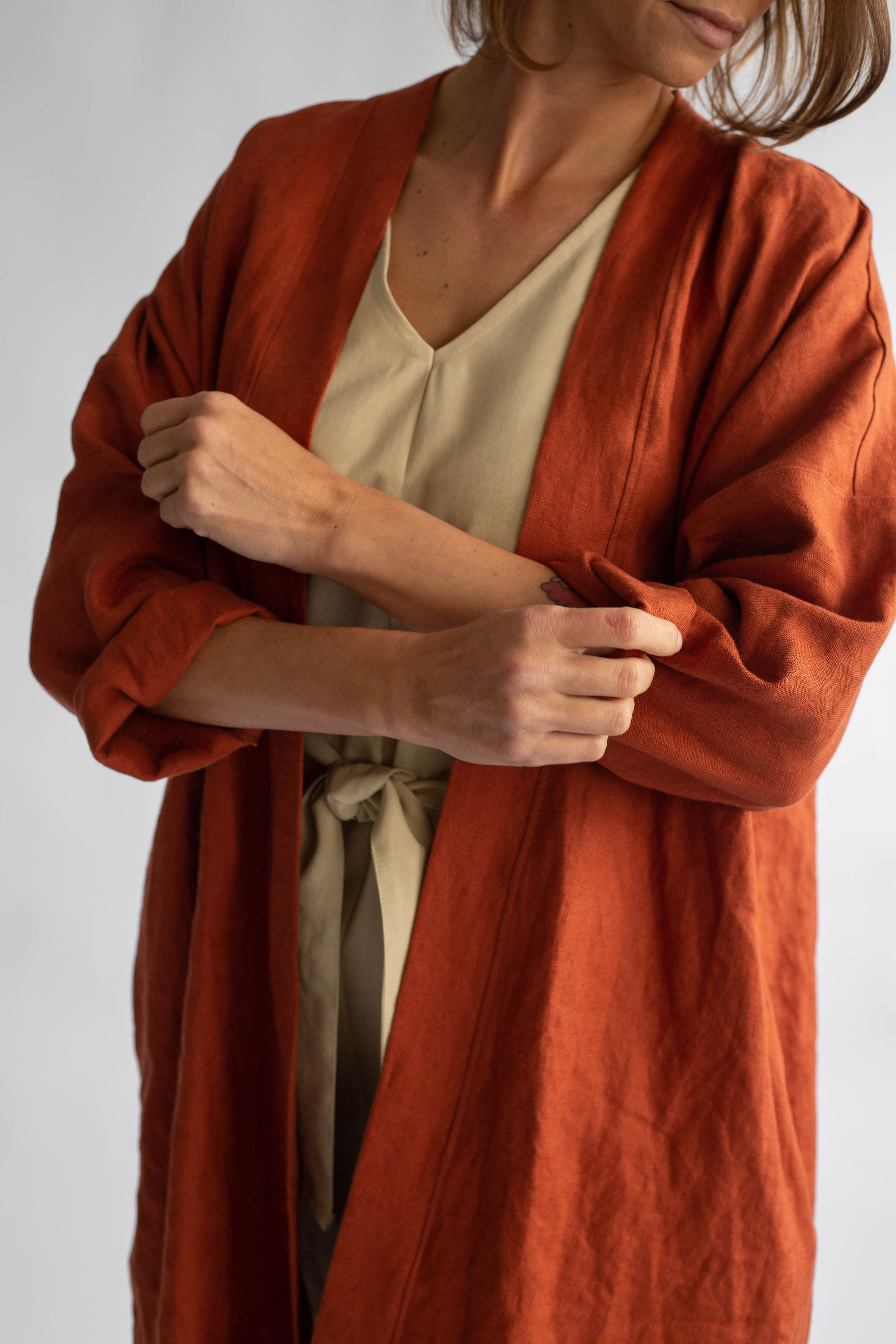 copper linen duster || korinne vader