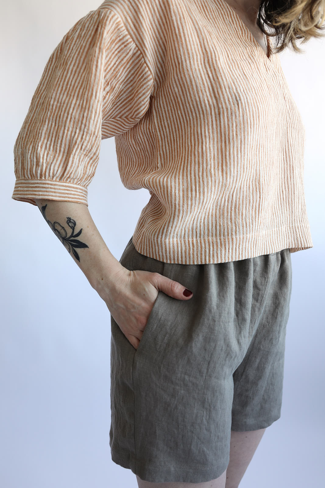 Ivory and Gold Stripe Irene Top || korinne vader