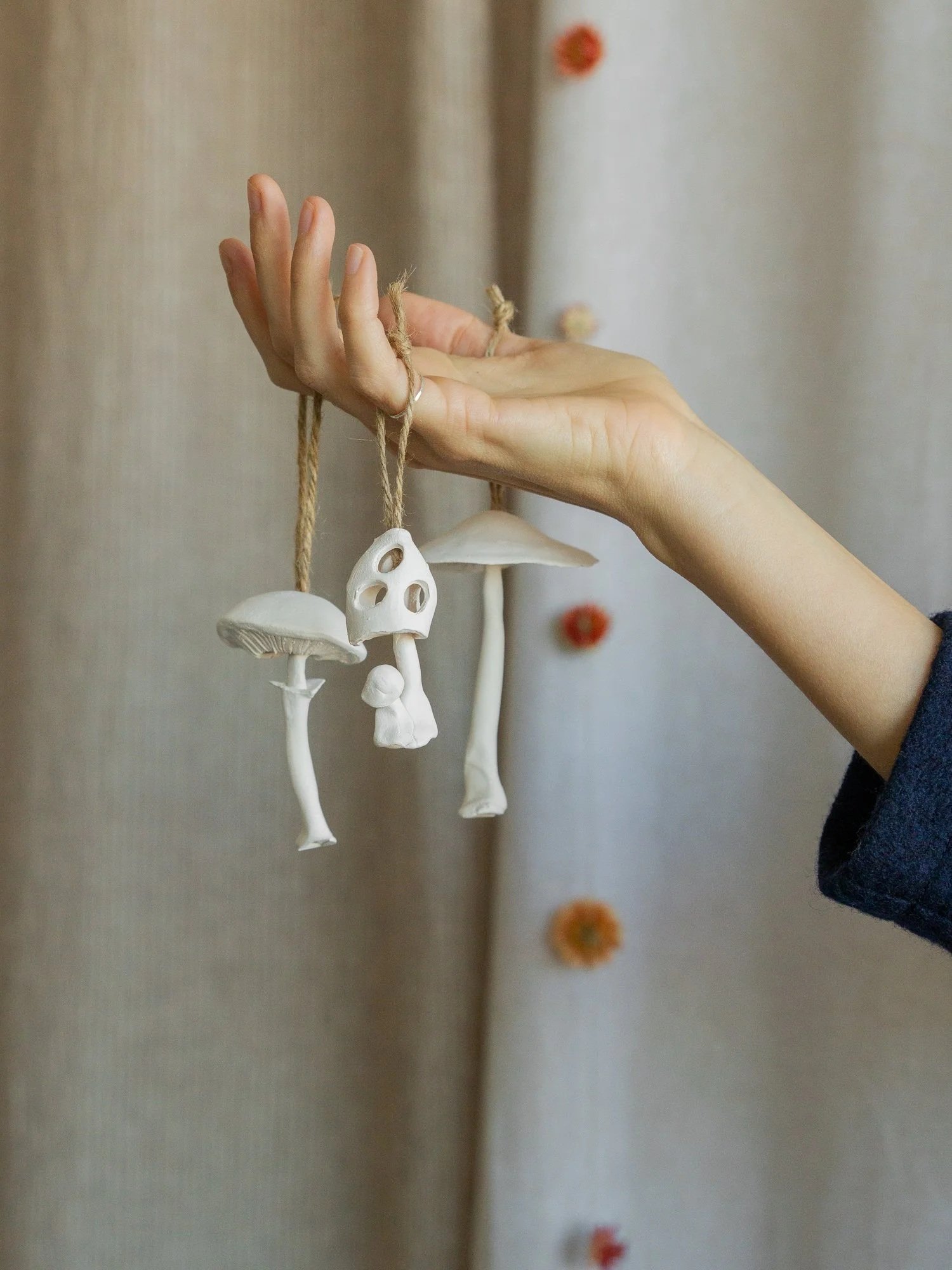 Porcelain Mushroom Ornaments