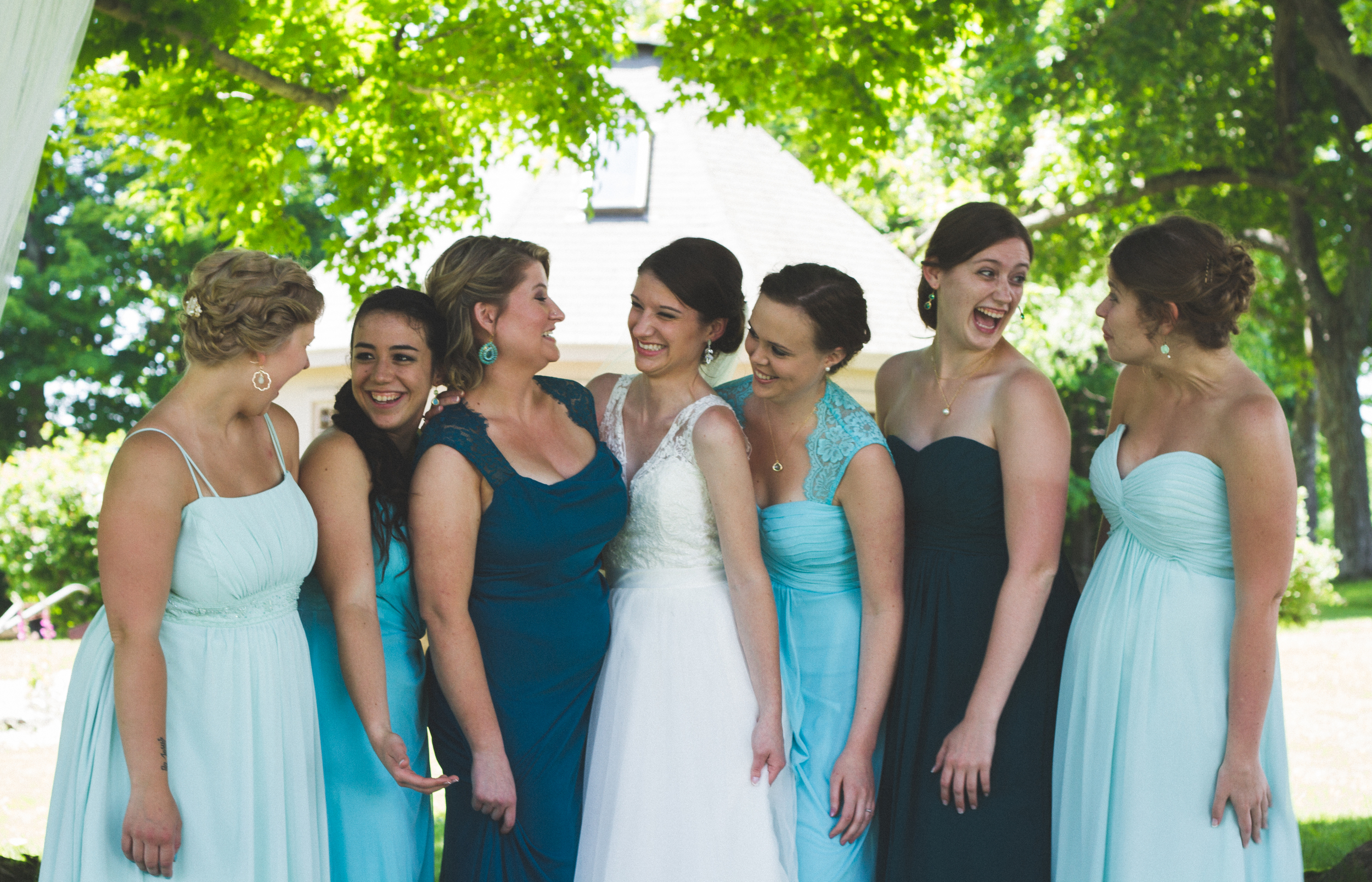 Bridesmaids at Bliss Farm in Granville, Massachusetts. Sweet Alice Photography.