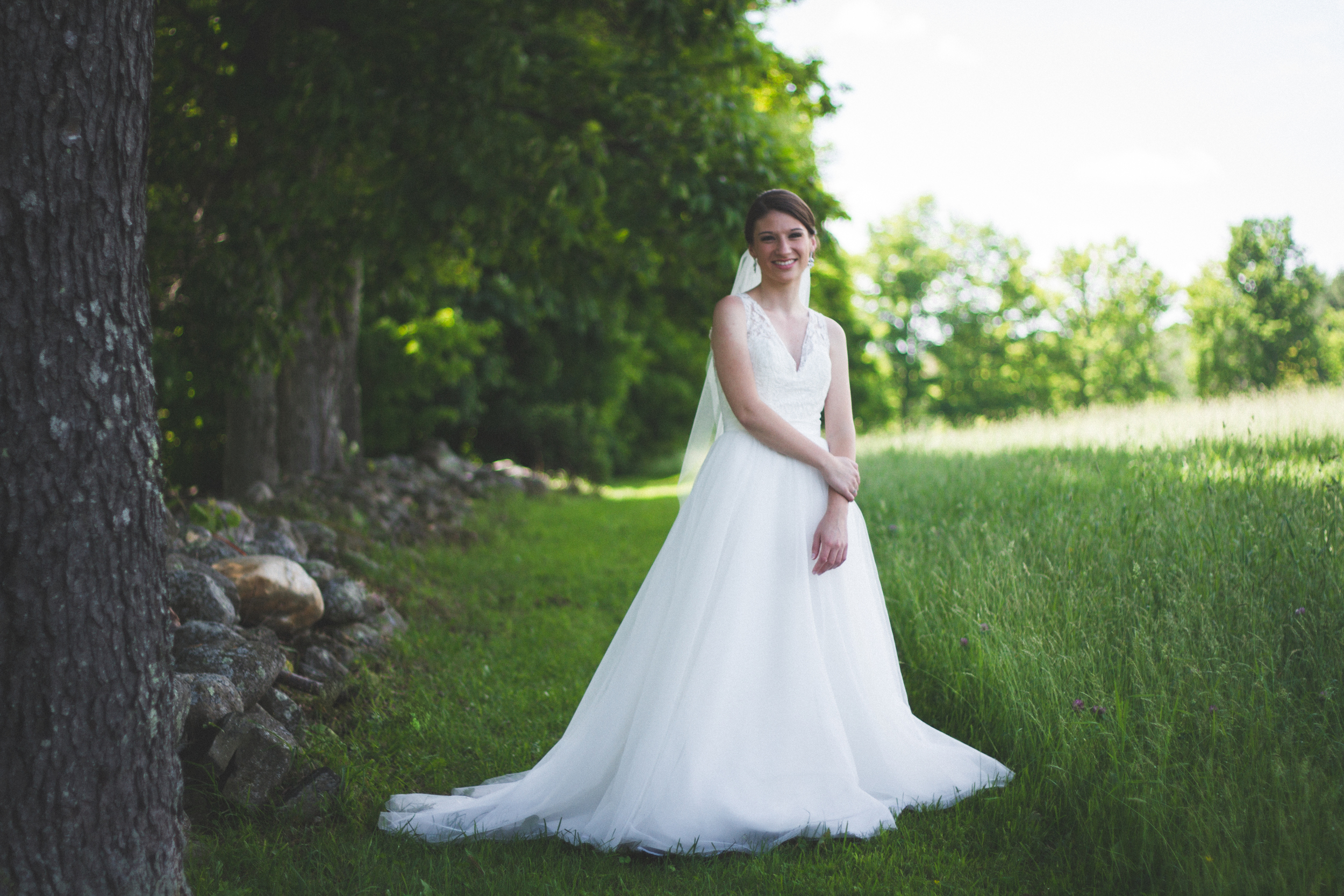 Bride at Bliss Farm in Granville, Massachusetts. Sweet Alice Photography.