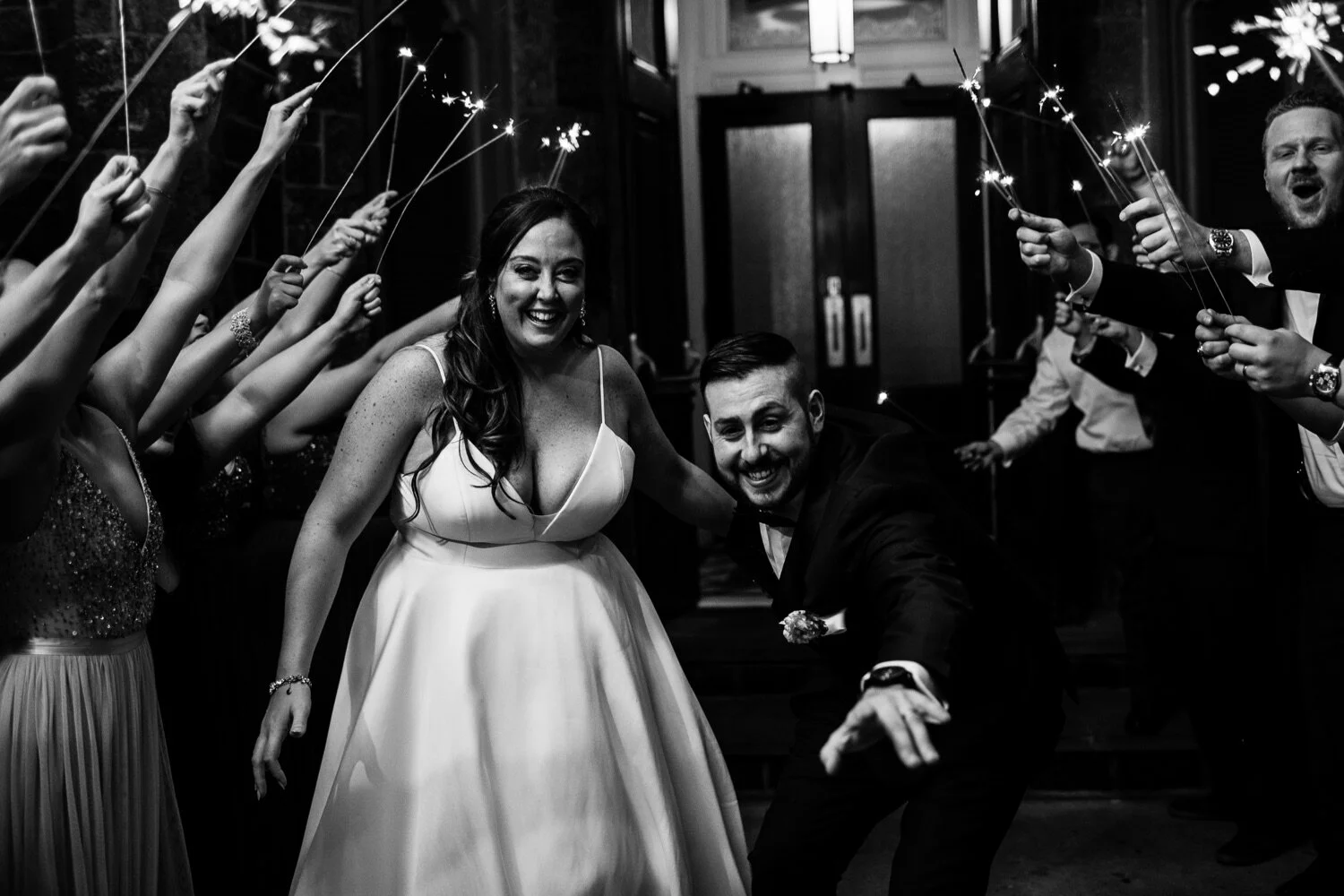 66_Black and white sparkler exit at Whitby Castle wedding in Rye, NY.jpg