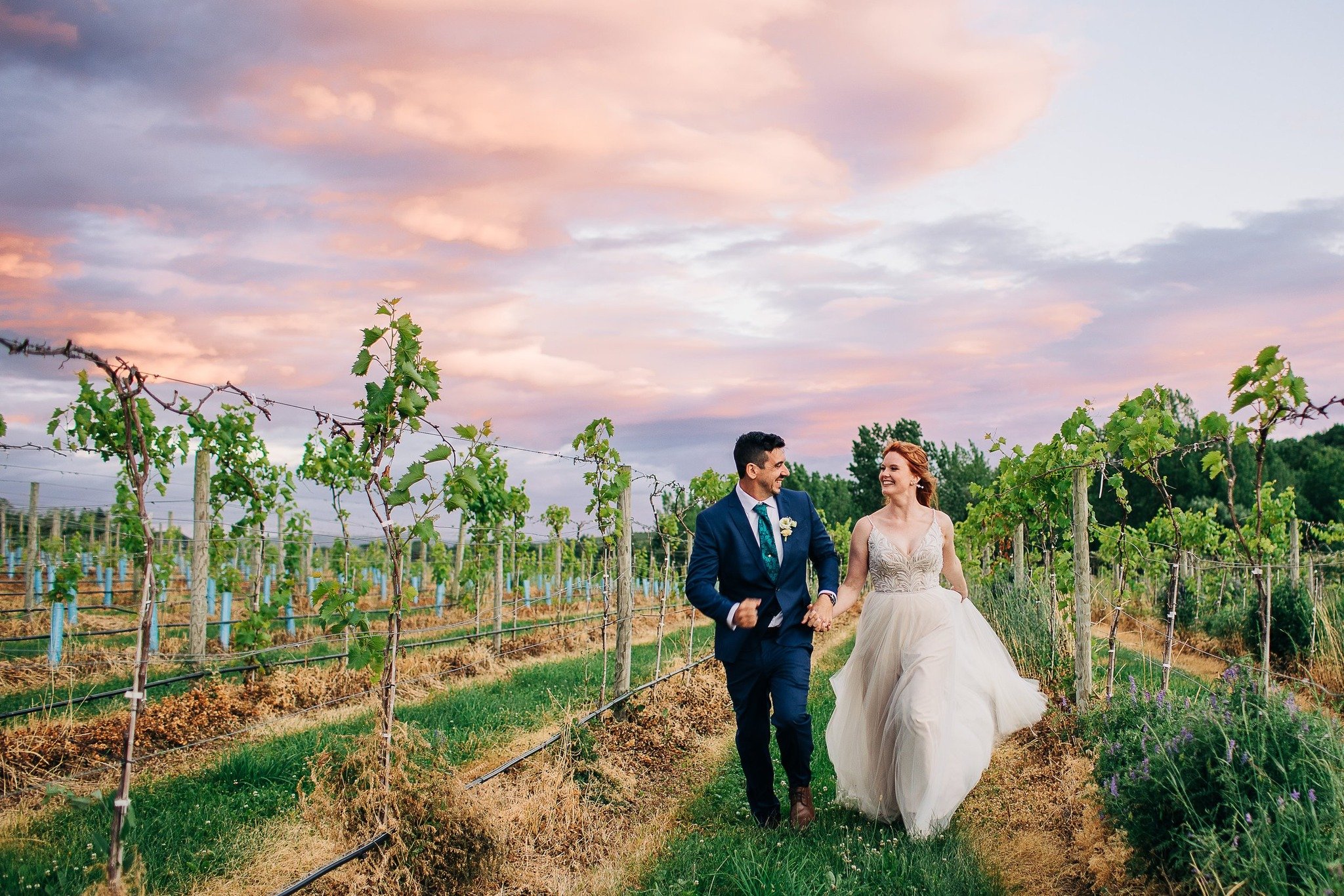 Looking back on Stephanie and Brian&rsquo;s Nostrano Vineyards wedding day for this blog felt like the happiest of memories revisited. It was the wildest of weather days - warm and sunny in the morning, windy and cloudy by midday, and so cold I had t
